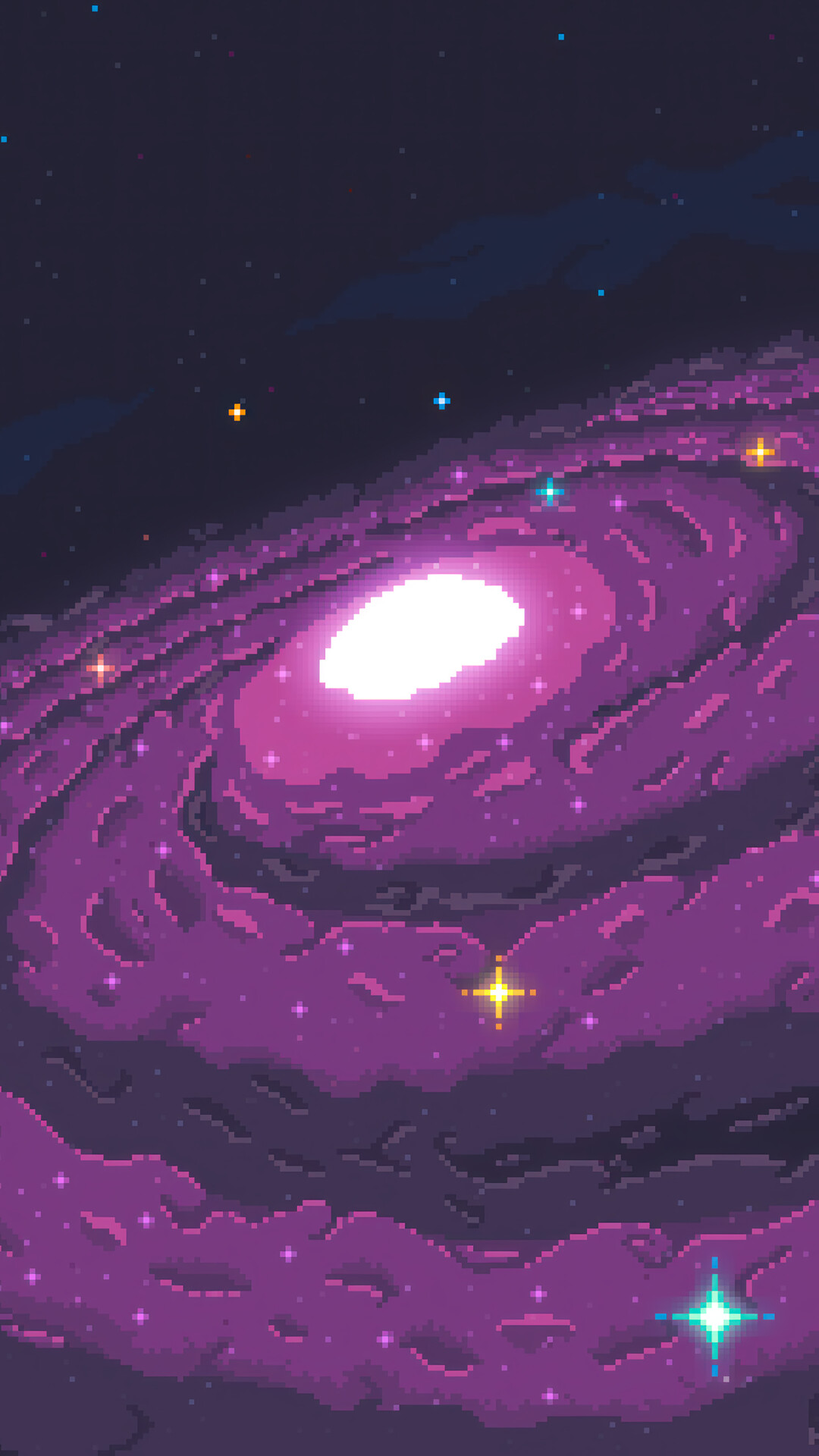 Galaxy Space Pixel Art 4K Wallpaper