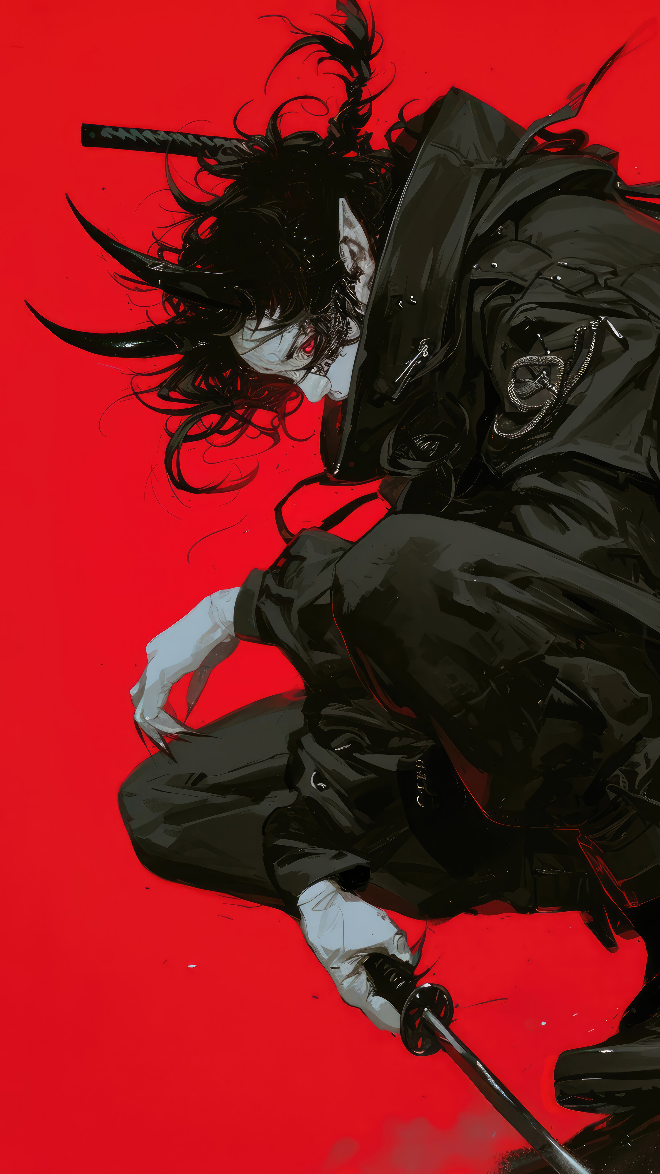 Anime Boy Horn Demon Ninja 4K Wallpaper