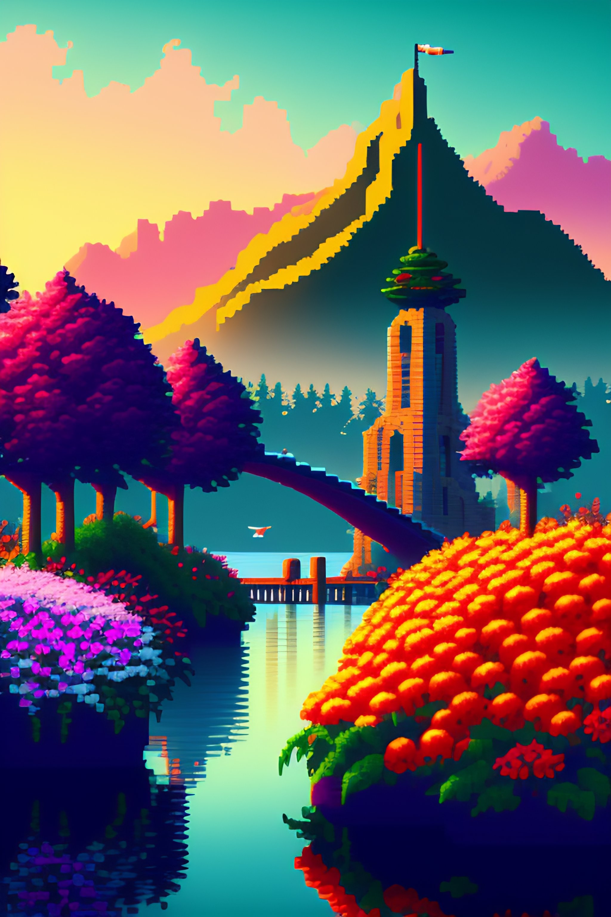 4k wallpaper. incredible pixel art