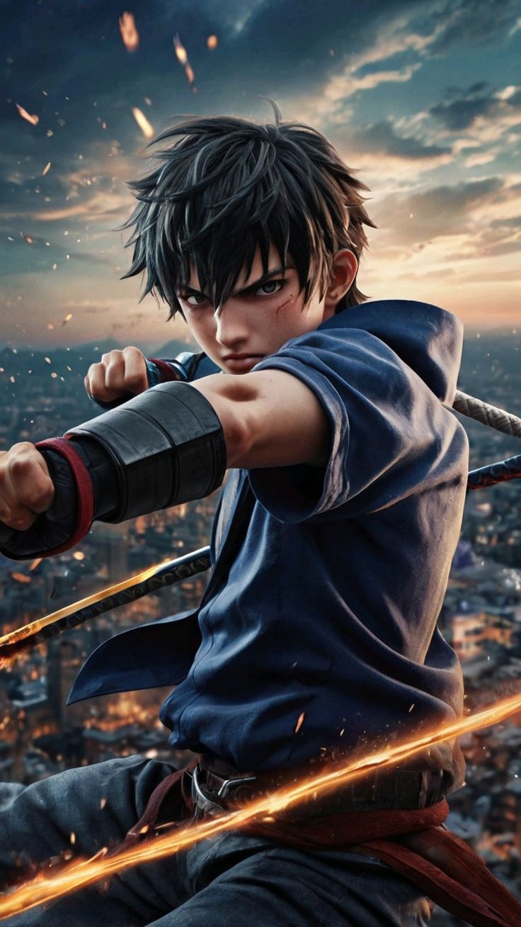 anime fighting wallpaper iphone anime boy