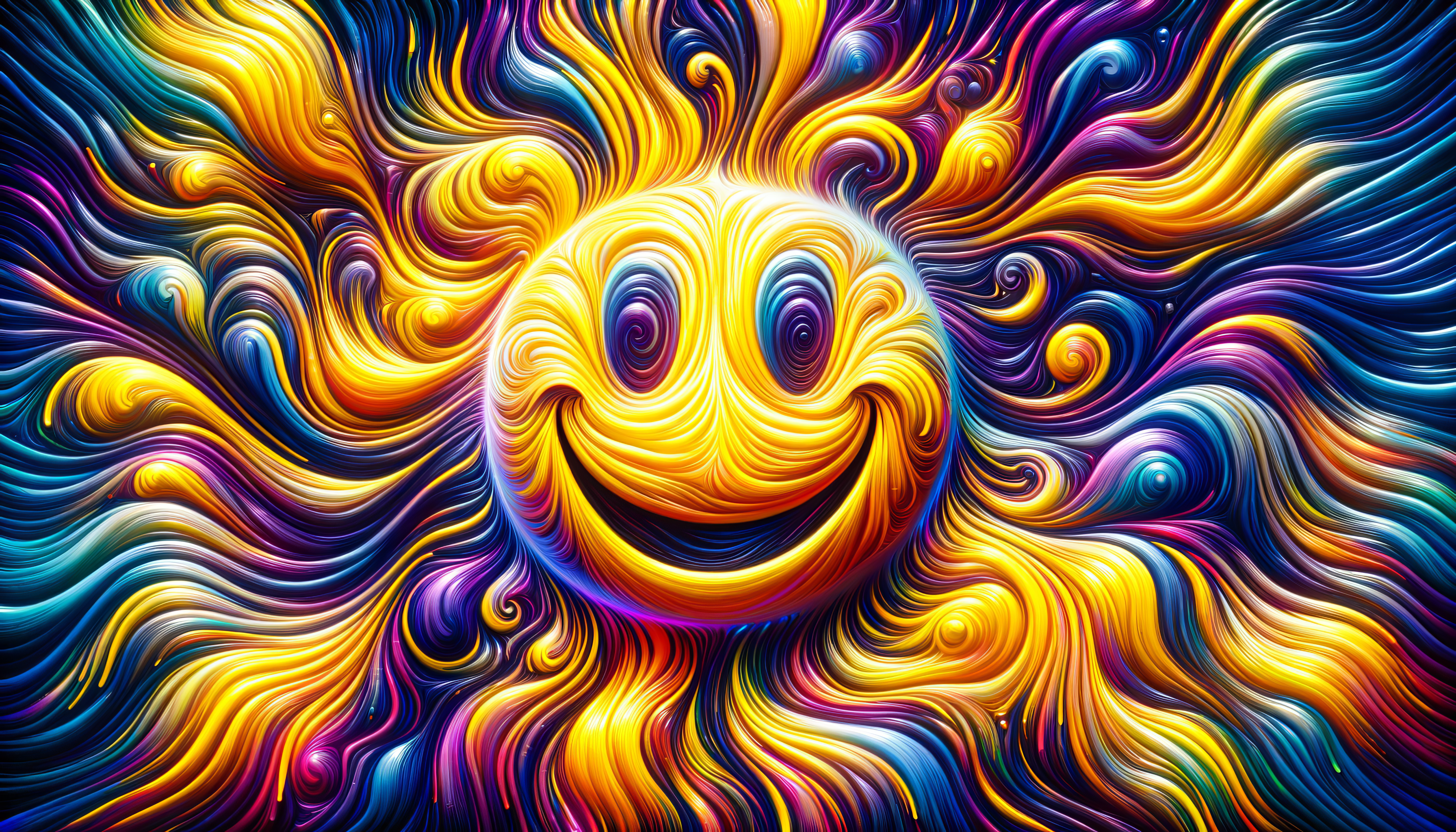 Hypnotic Swirl Smiley HD Wallpaper