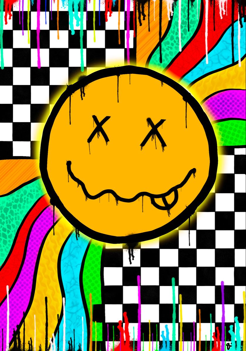 trippy smiley face