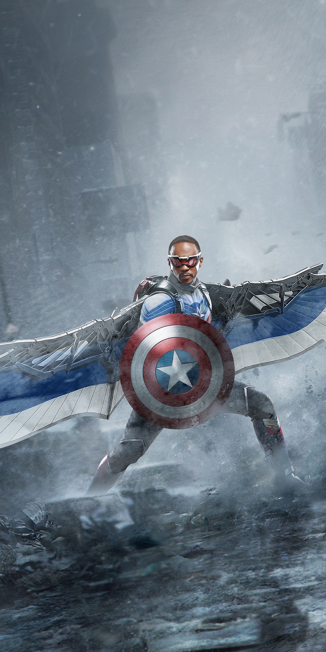 Wallpaper 4K, Falcon, Shield, Marvel Comics