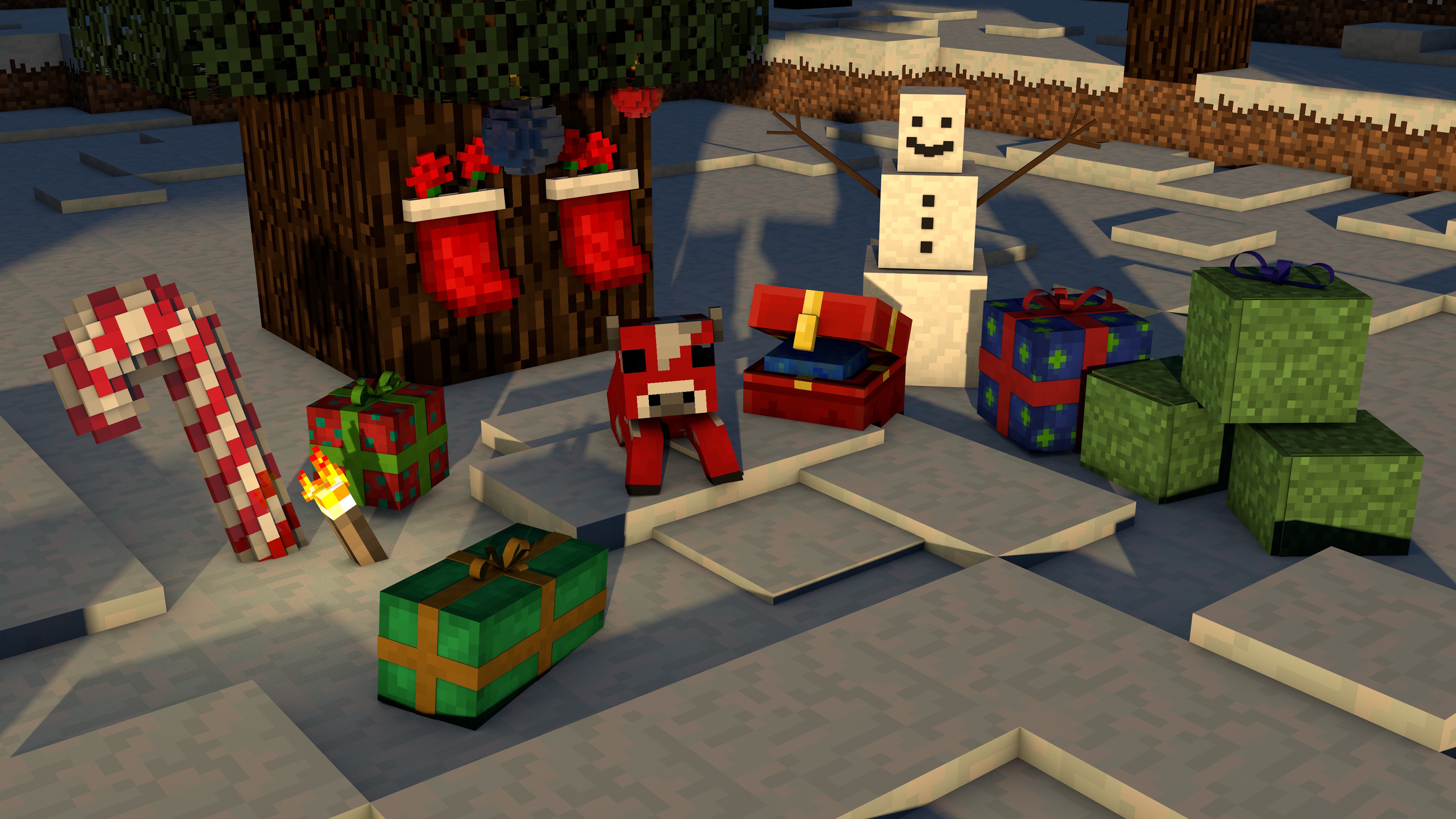 Snow, Minecraft, Christmas, Video Game
