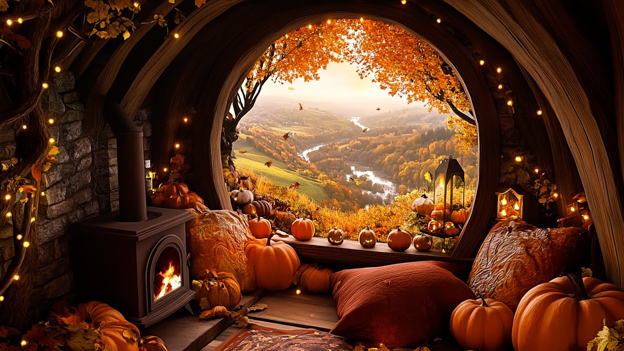 Cozy Hobbit House in Cozy Autumn Forest