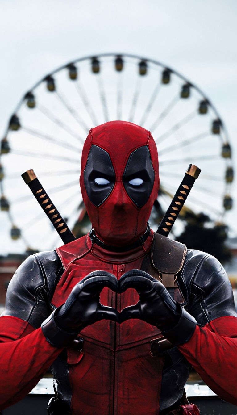 Playful Deadpool Cosplay Portrait