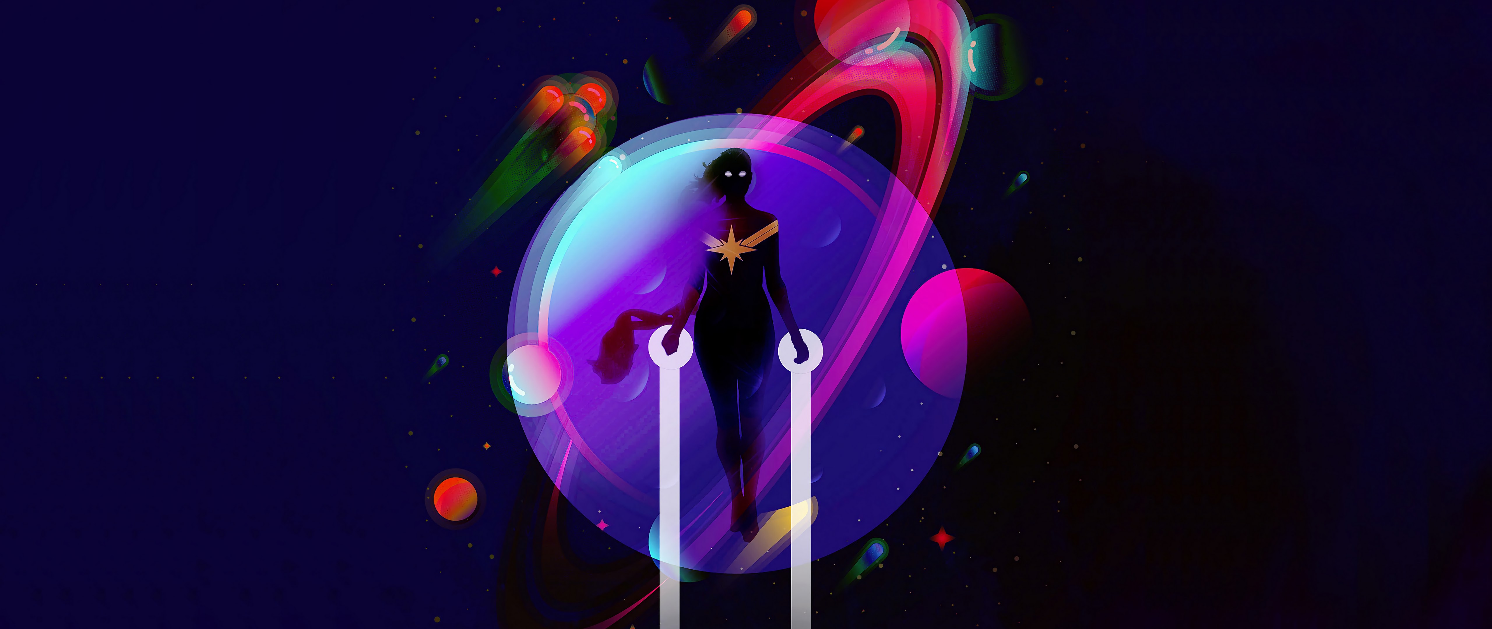 Captain Marvel Movie Minimalist 4K