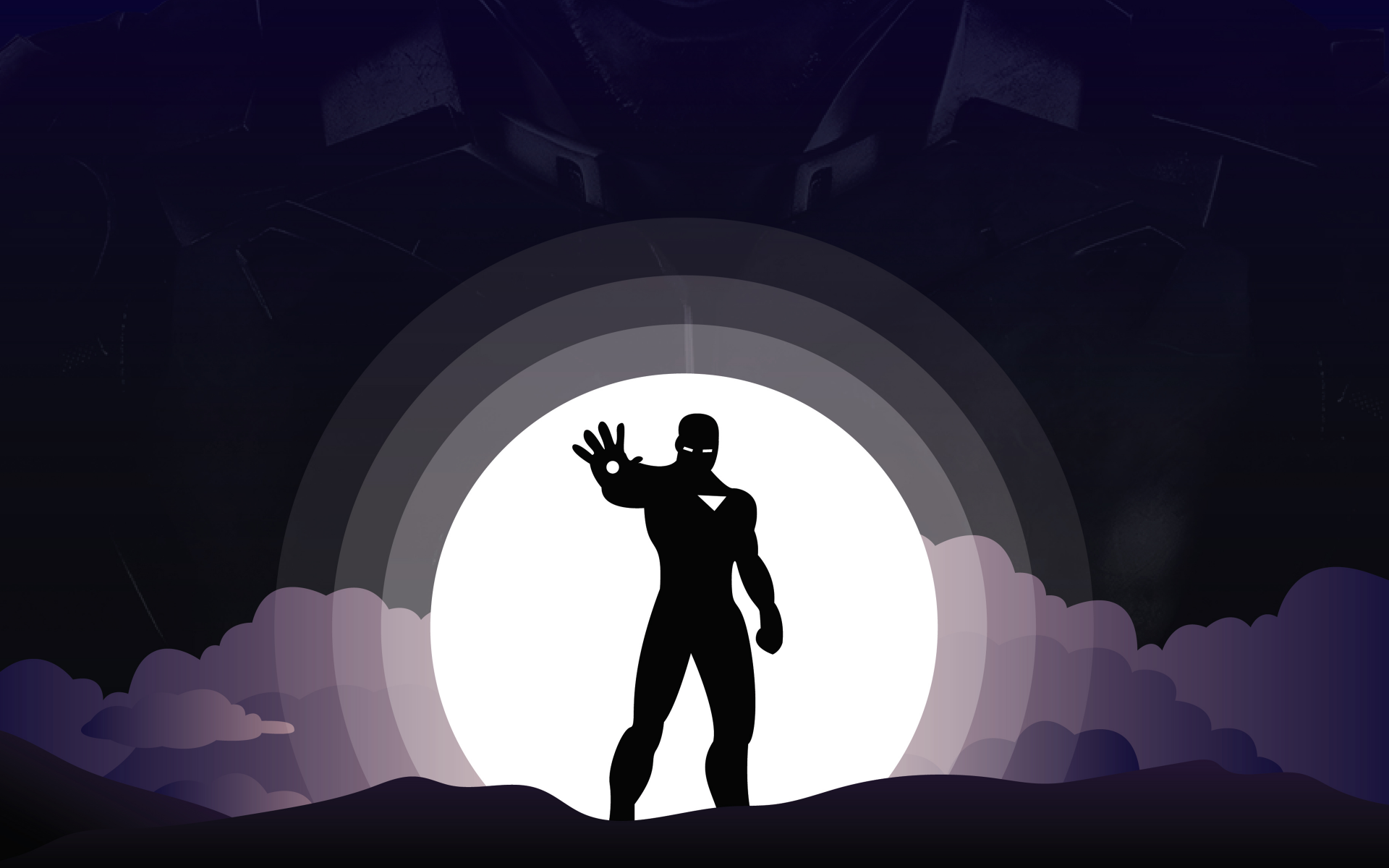Iron Man Wallpaper 4K, Silhouette