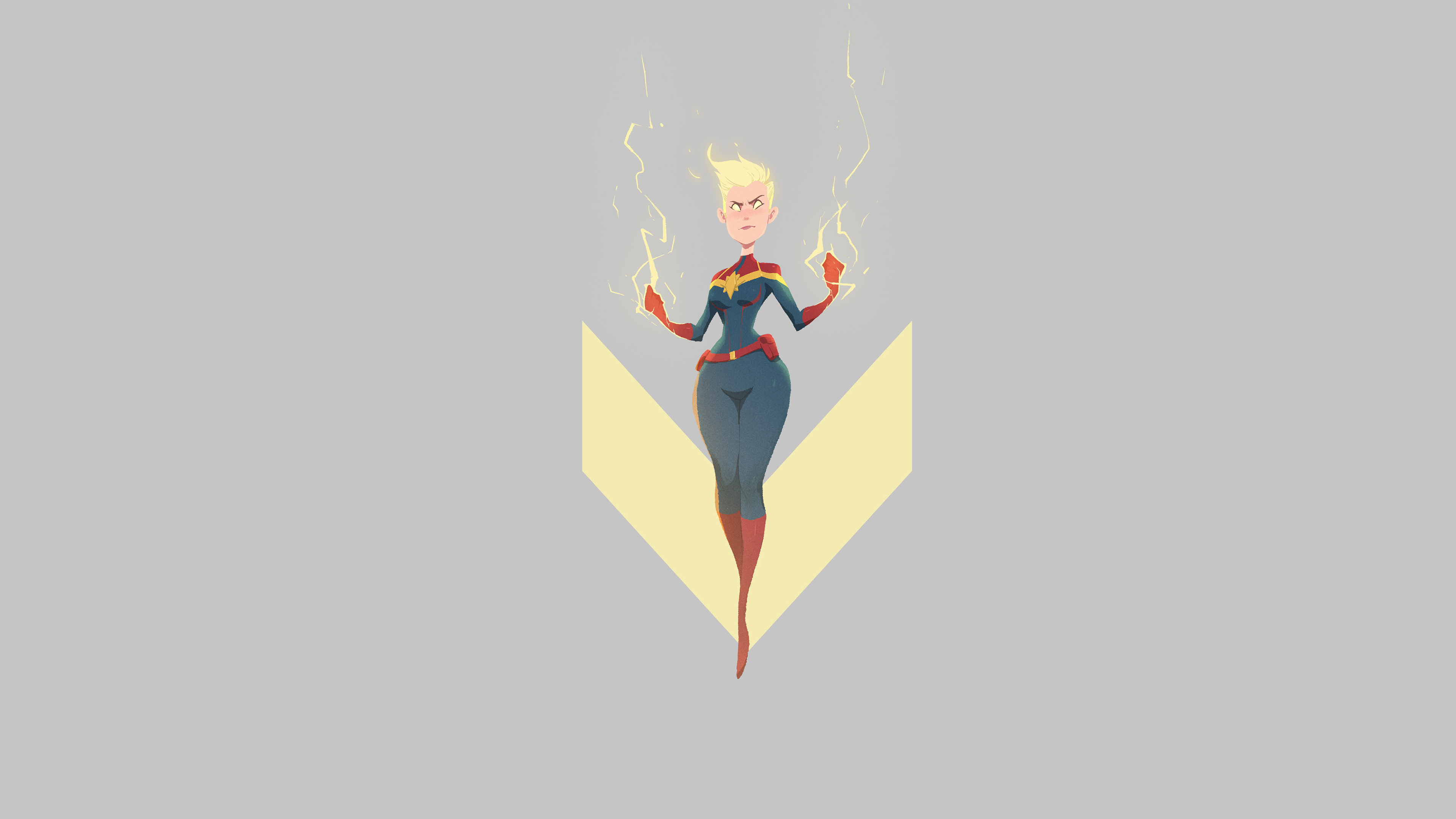 Captain Marvel 4k Minimal Wallpaper, HD