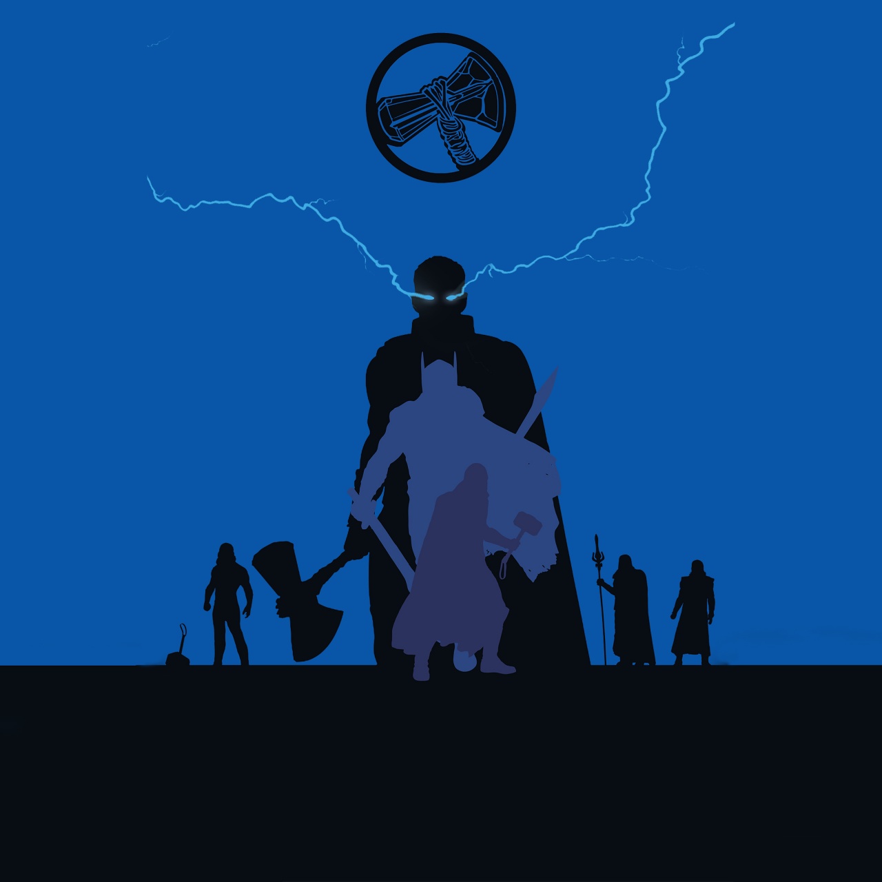 Thor Wallpaper 4K, Minimal art, God