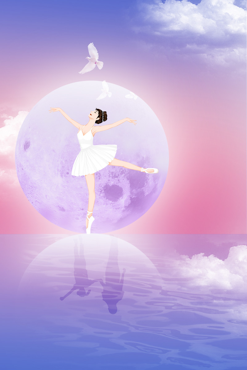 Mother's Day Moon Dancing Girl Purple
