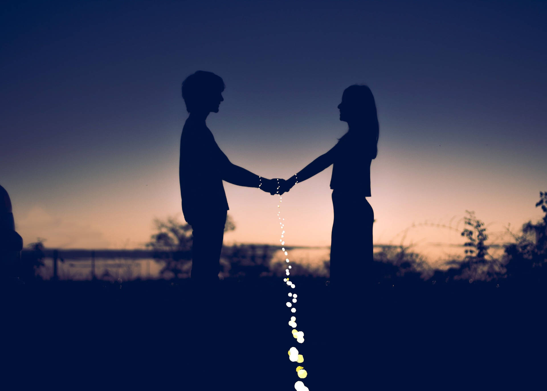 Hand Couple With Light Wallpaper