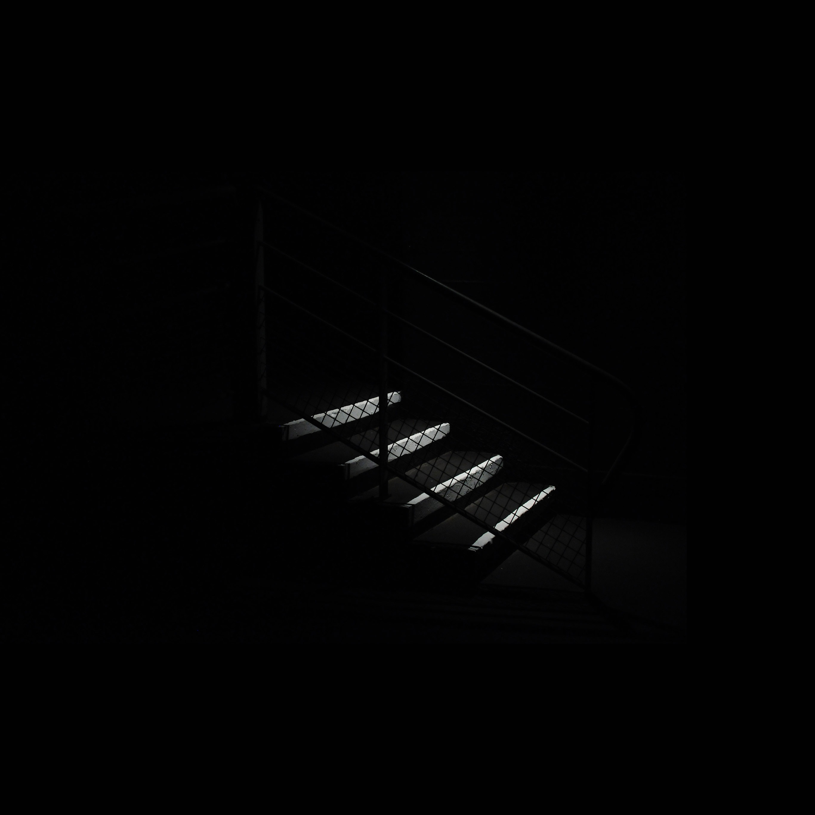 Dark Stairs Minimal Simple City Bw