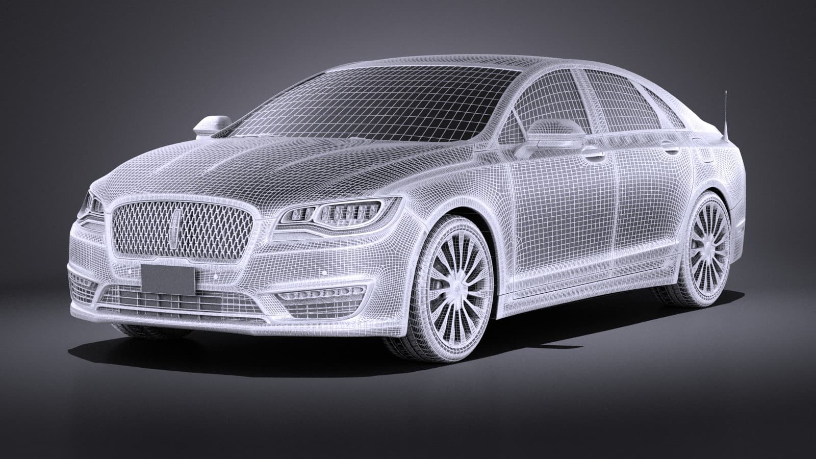 Lincoln MKZ 2017 (V Ray) 3D Model