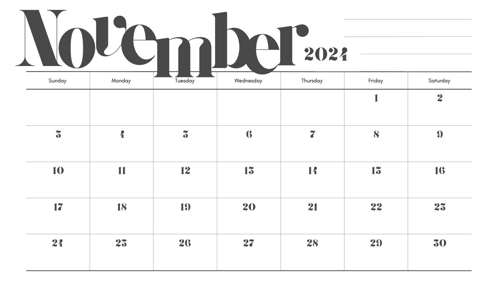 monthly calendar