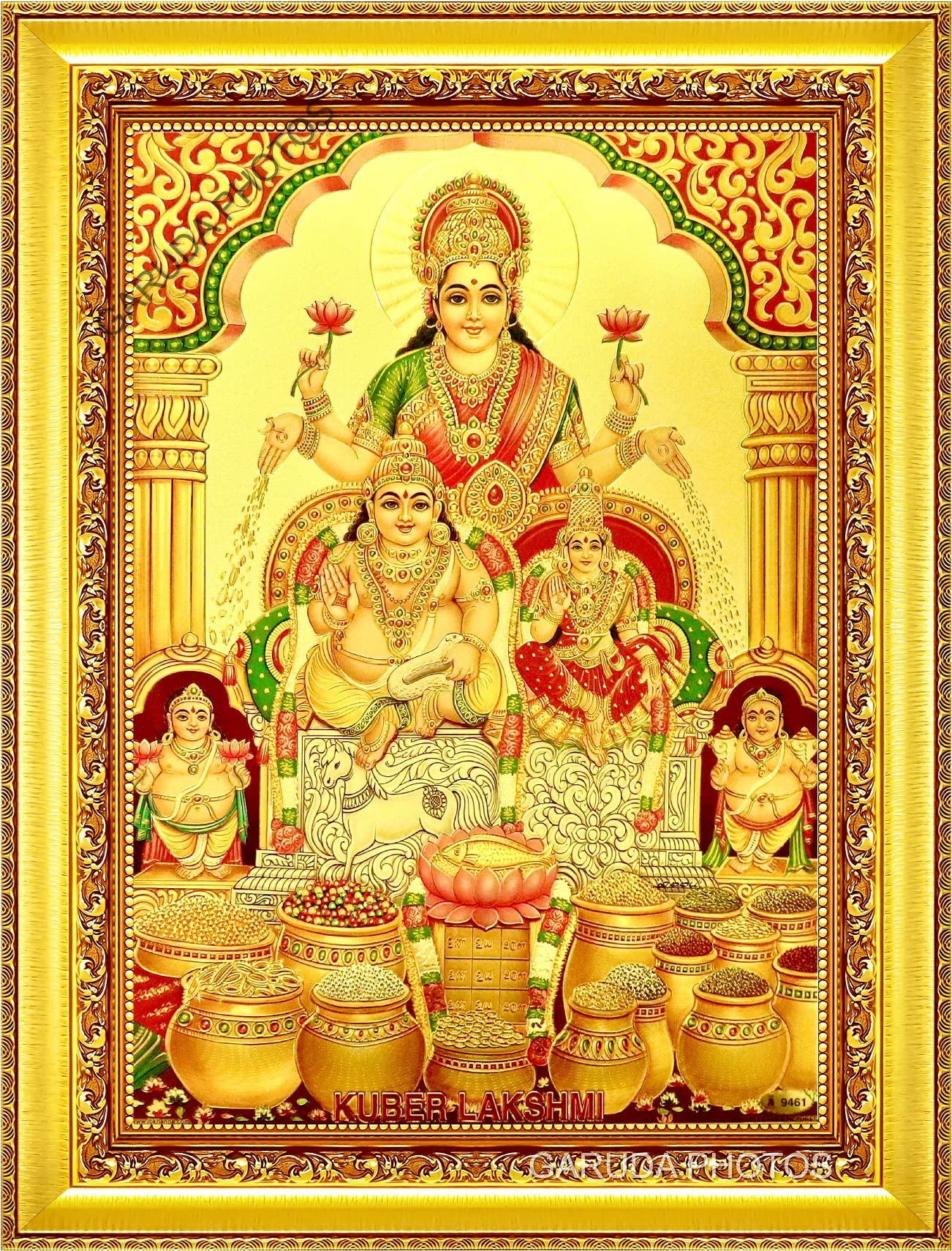 God Kubera Lakshmi Photo Frame Lakshmi