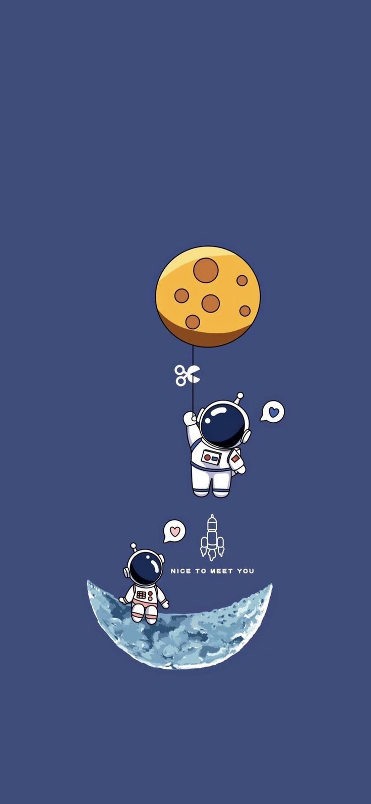 Cute spaceman / alien wallpaper