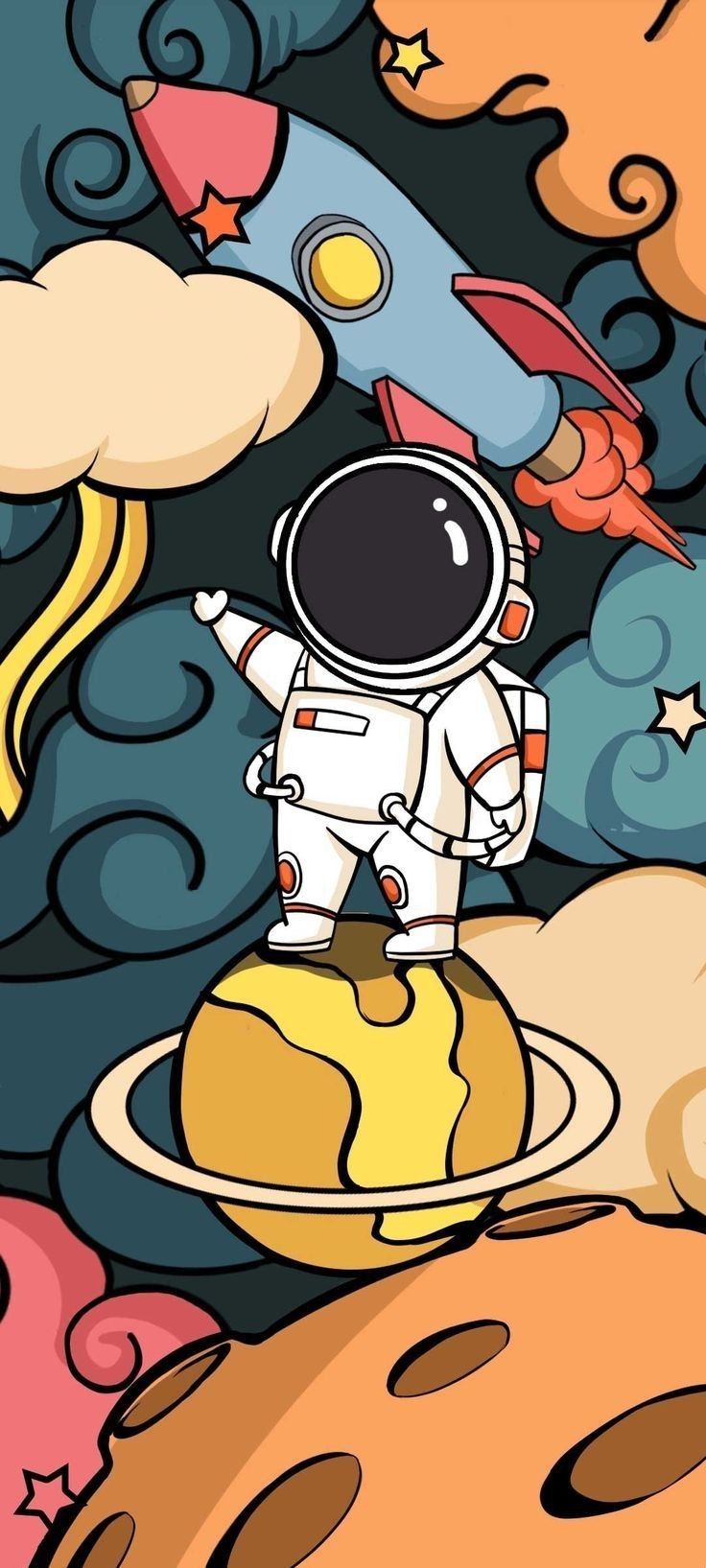 Astronaut illustration HD Wallpaper