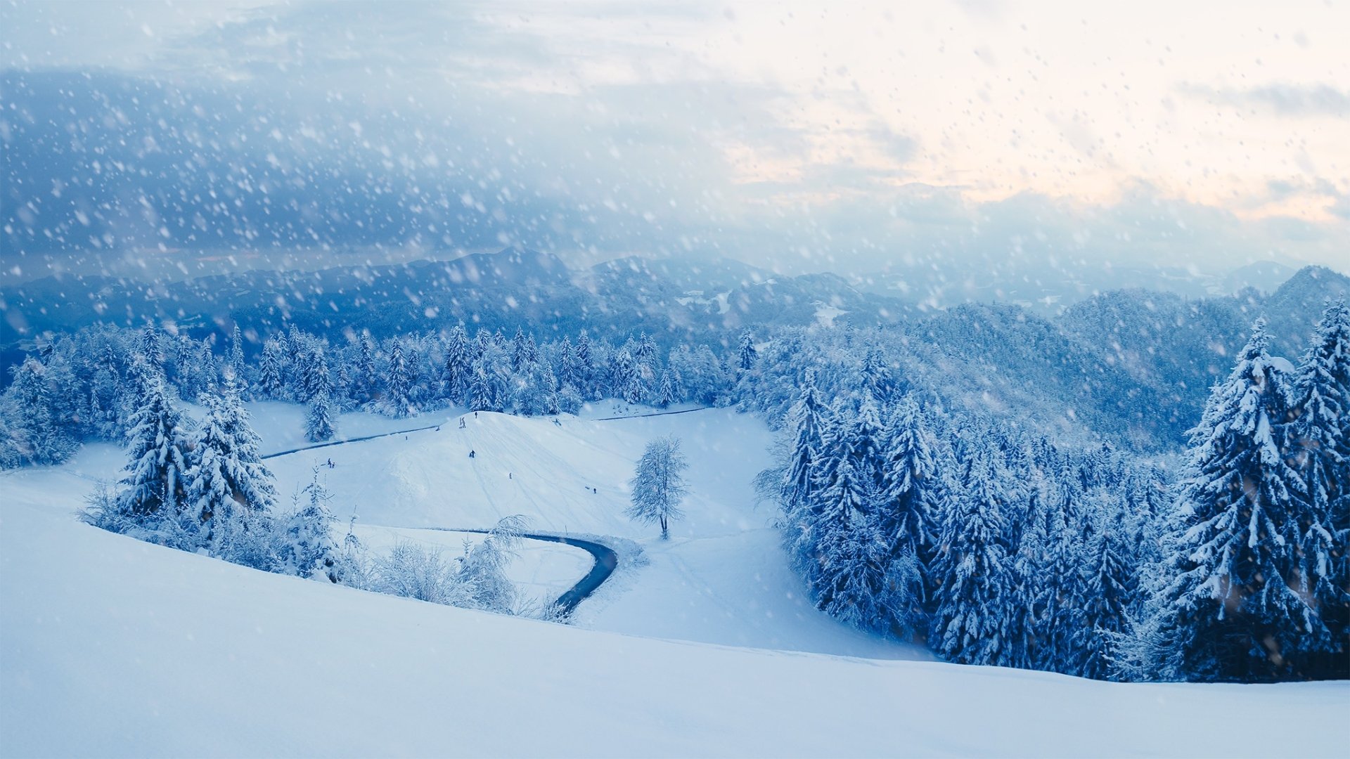 Snow Landscape Nature Winter HD Wallpaper