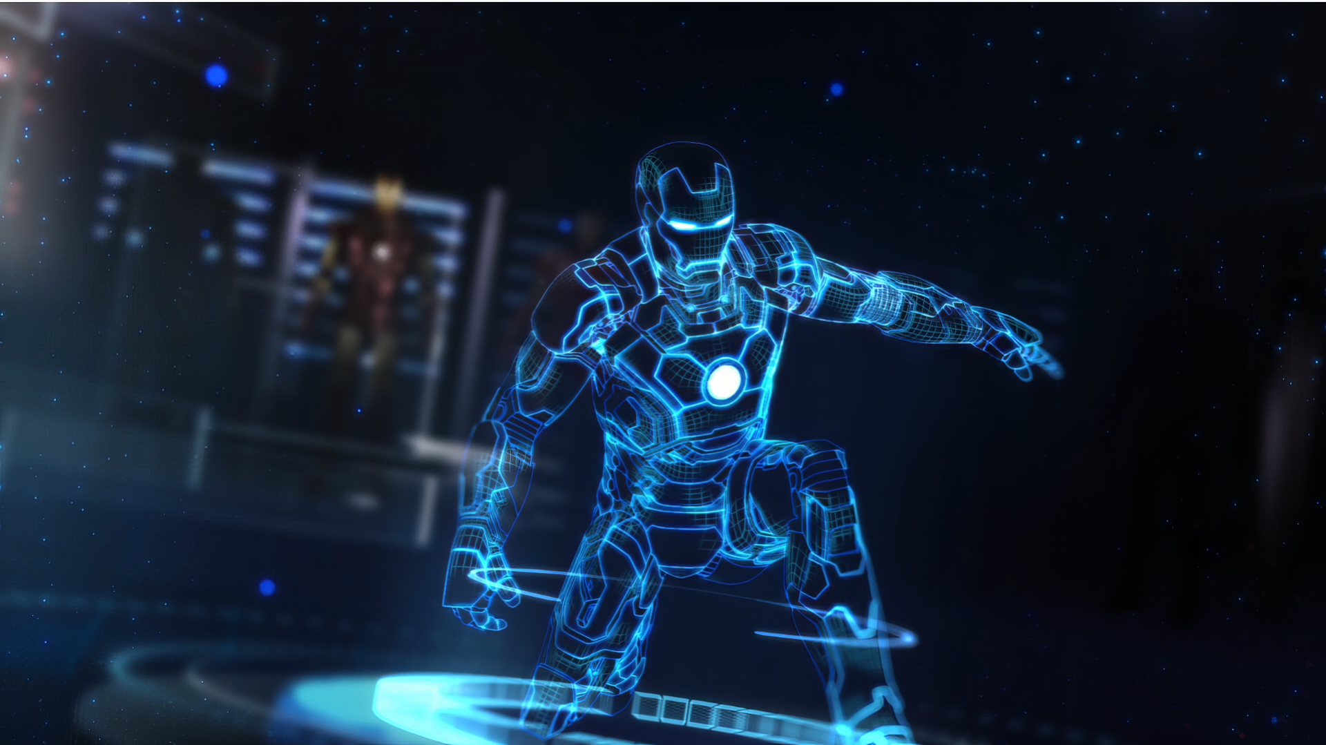 Iron Man Hologram HD Wallpaper
