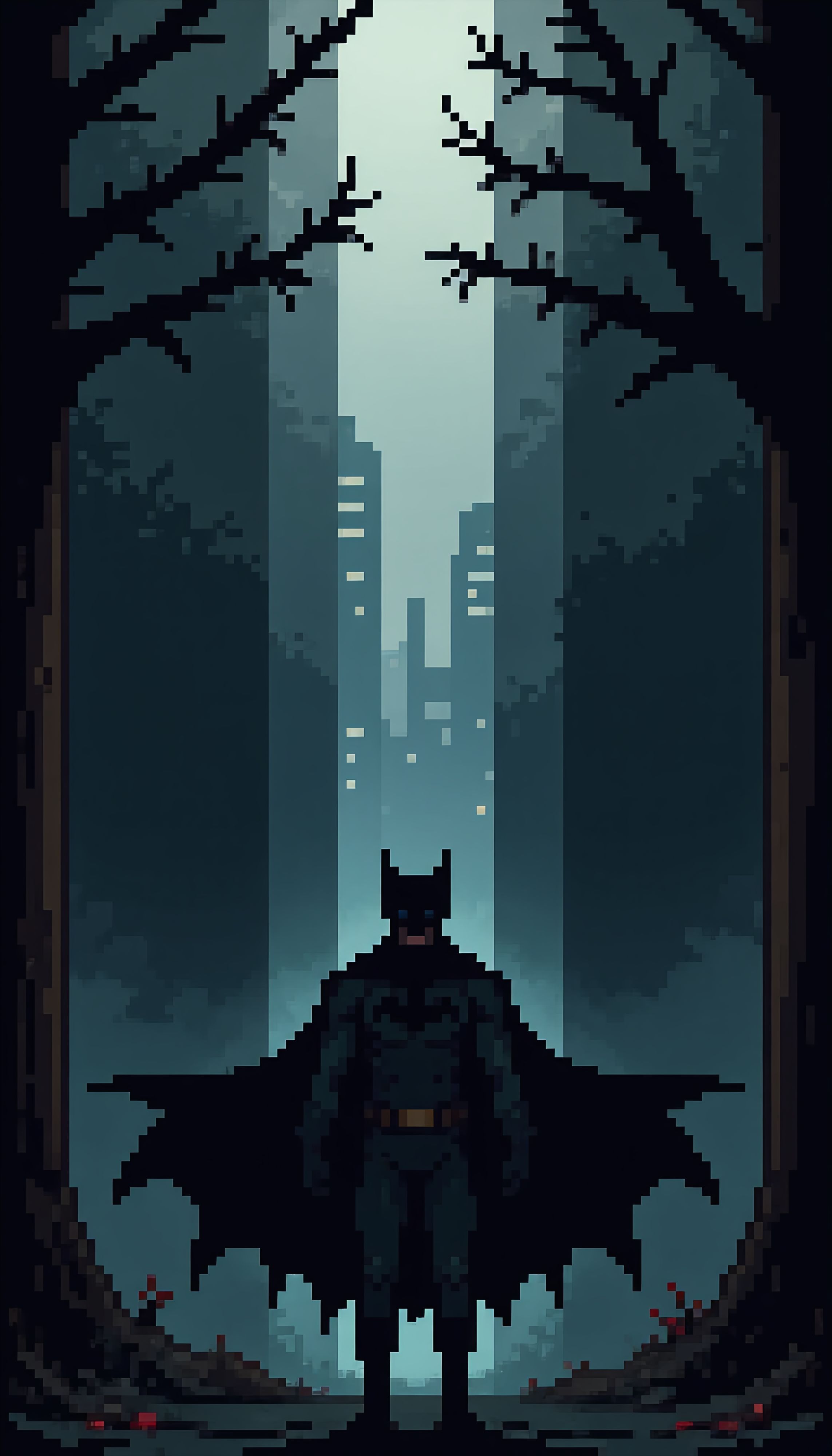 Pixel art batman wallpaper