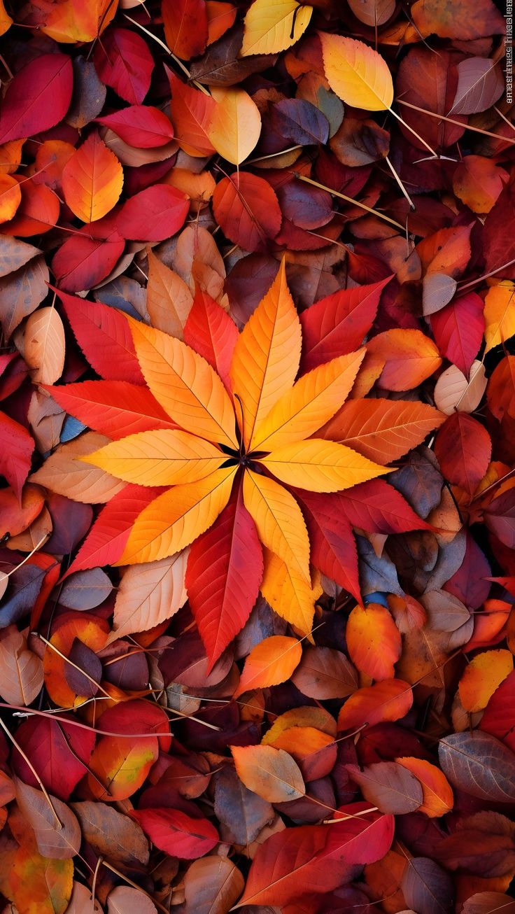 beauty orange leaves decoration
