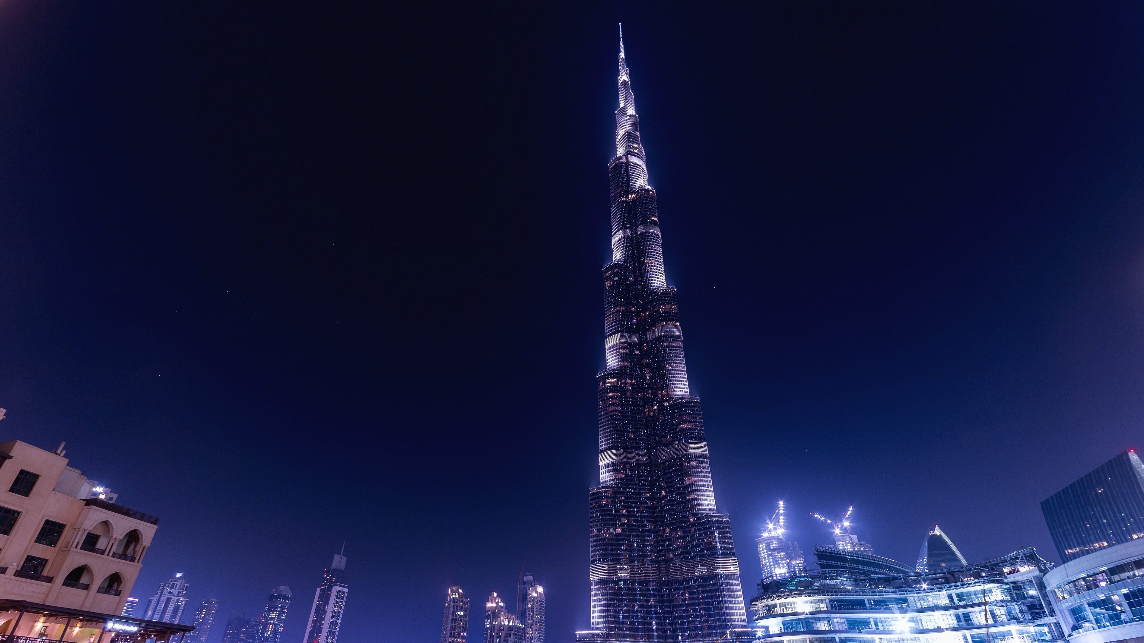 Burj Khalifa Wallpaper 4K, Night time