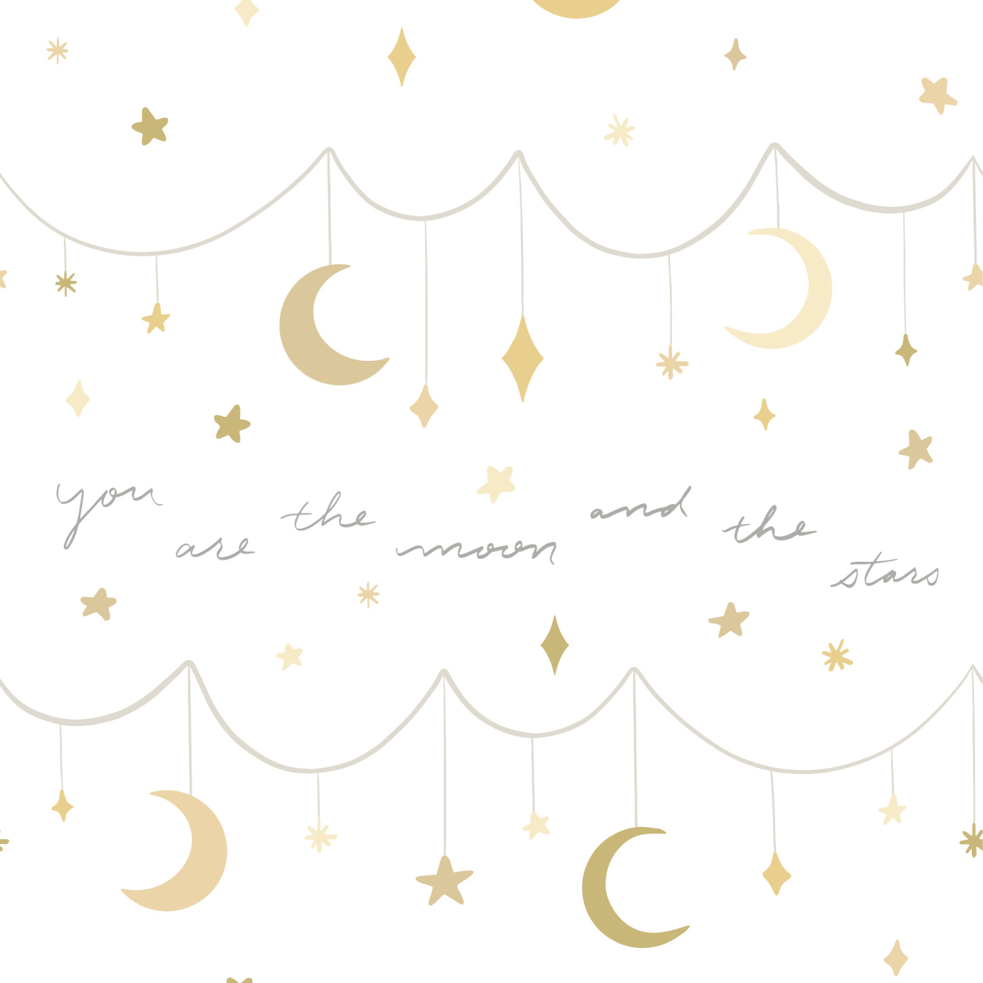 Moon & Stars Wallpaper Peel And Stick