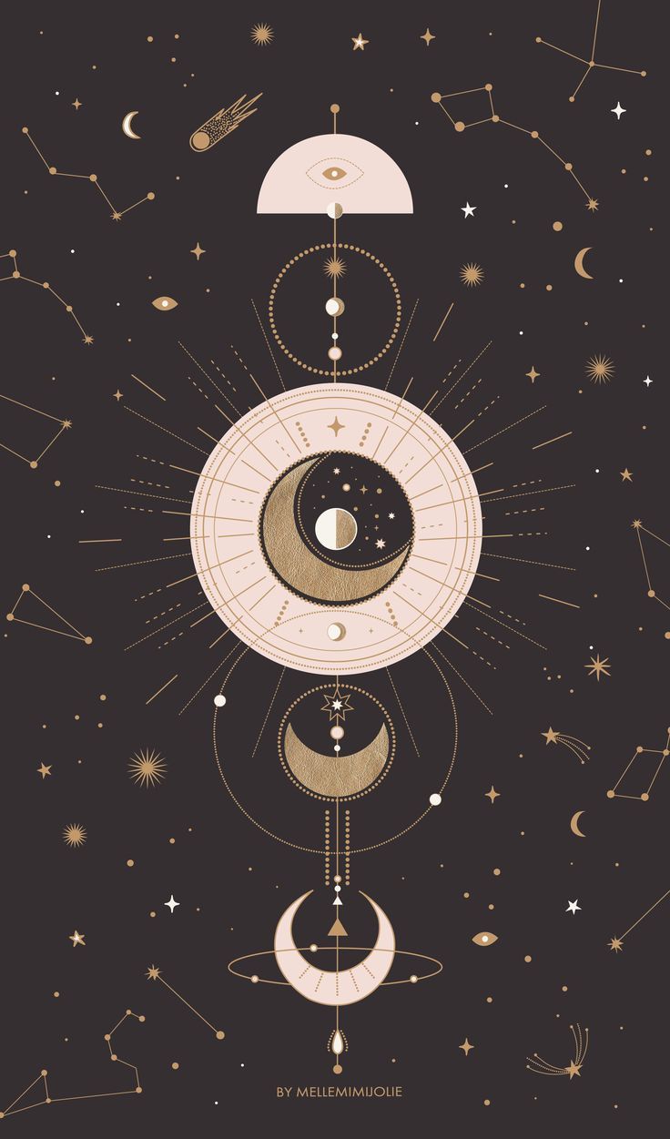 moon phase + constellation art