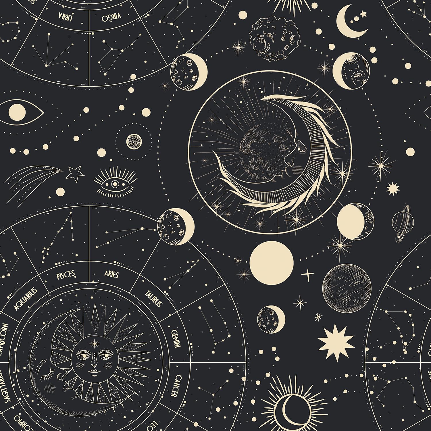 IARTTOP Black Tarot Wallpaper Galaxy