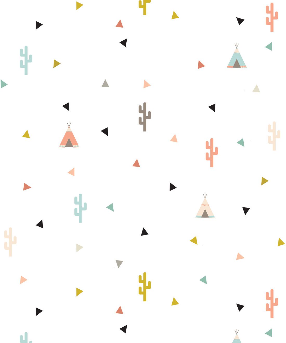 Teepee & Cactus Wallpaper • Minimalist