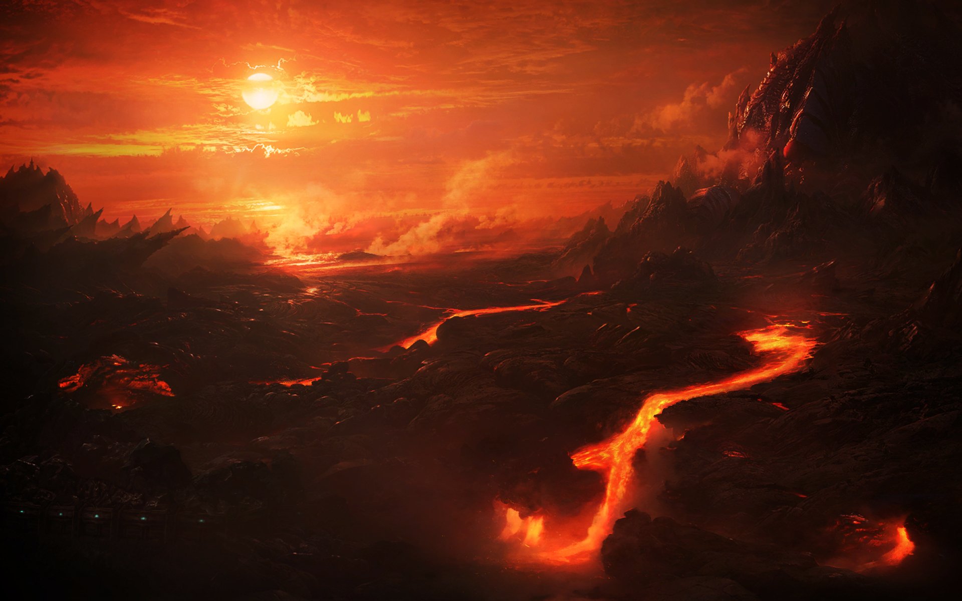 Zerg Lava Landscape: HD Wallpaper