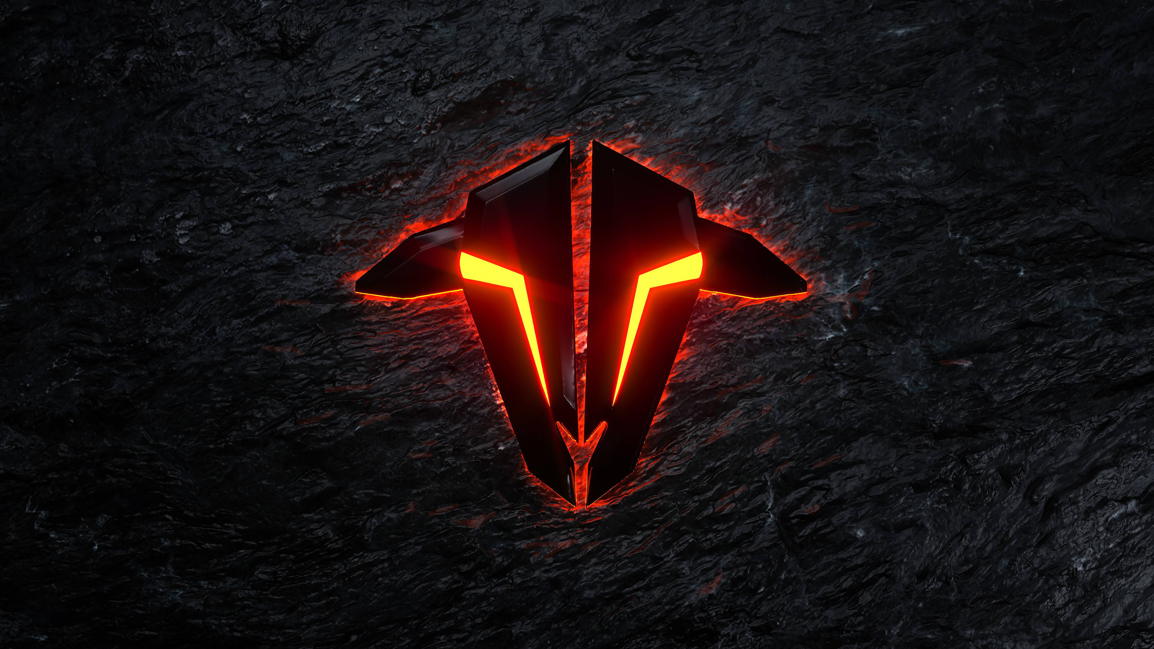 Glowing Red Lava Ship Laptop