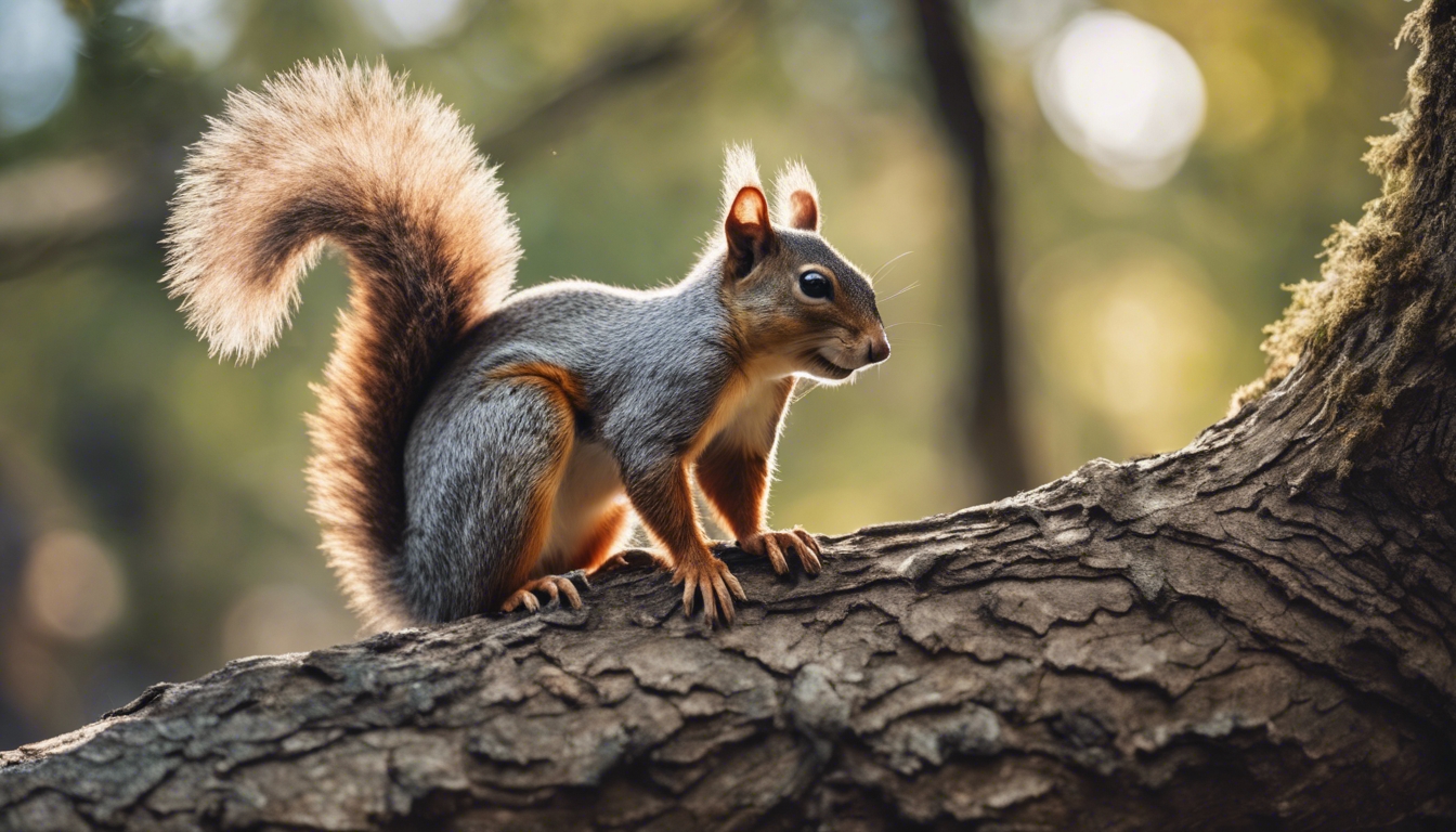 Lively Squirrel With Camo Patterned Fur