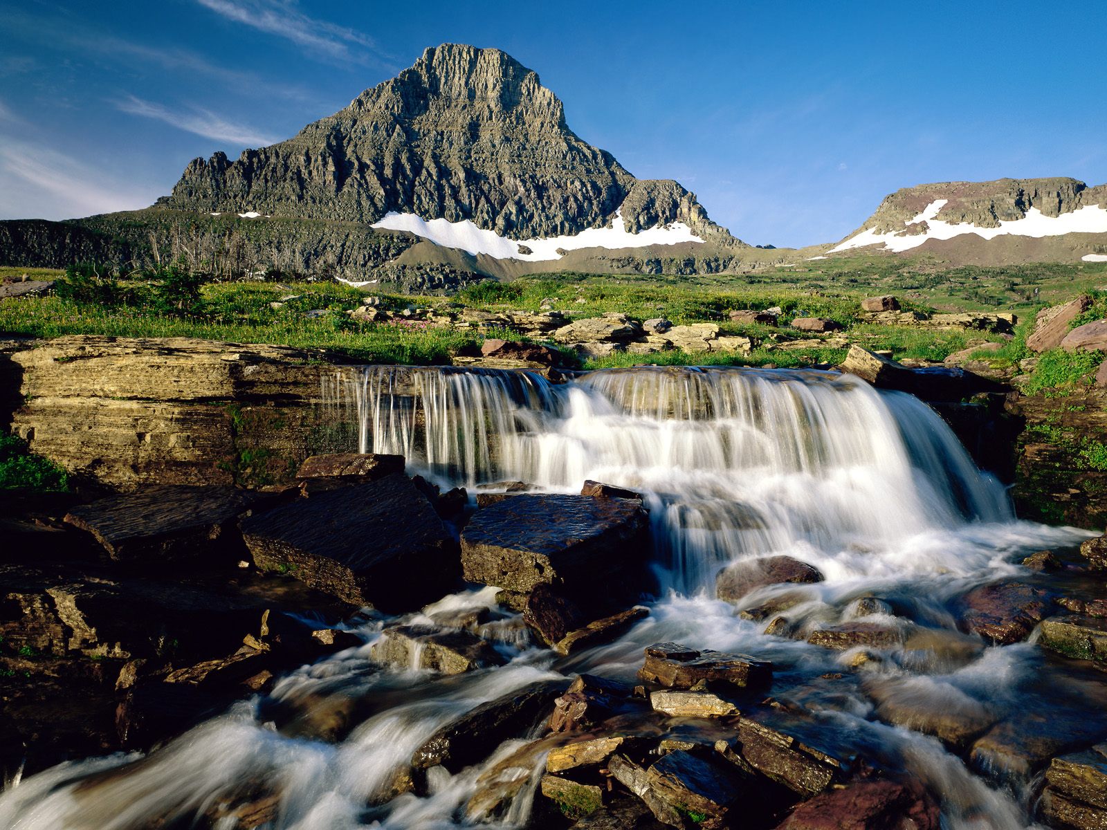 Montana Glacier National Park Waterfall