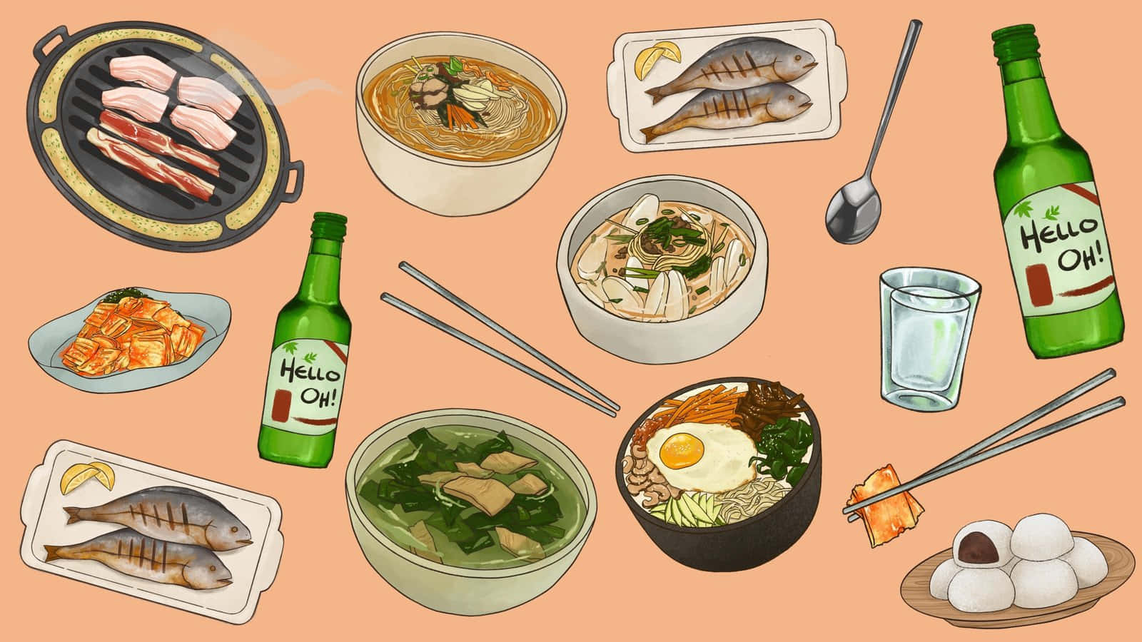 Download A Variety Of Food Is Shown In A Bowl Wallpaper