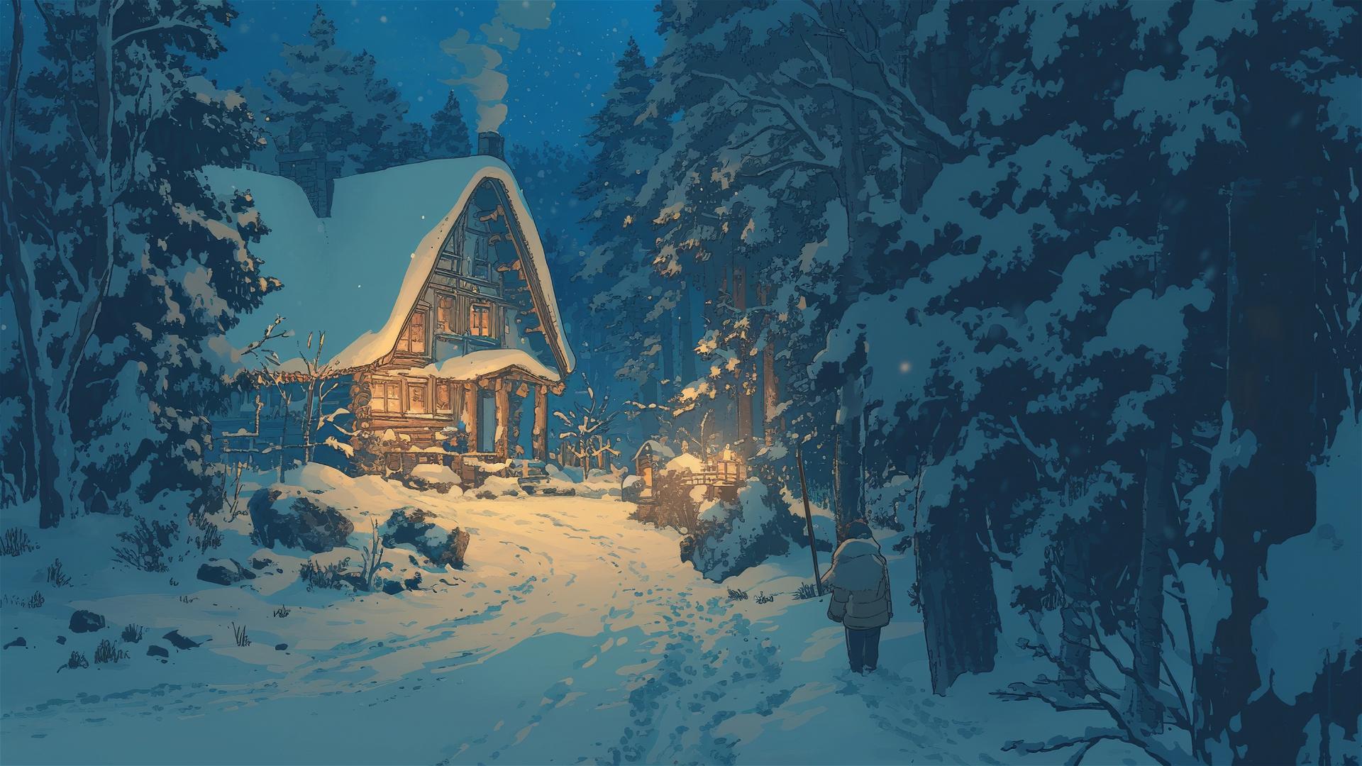 4K HD Wallpaper: somber winter setting