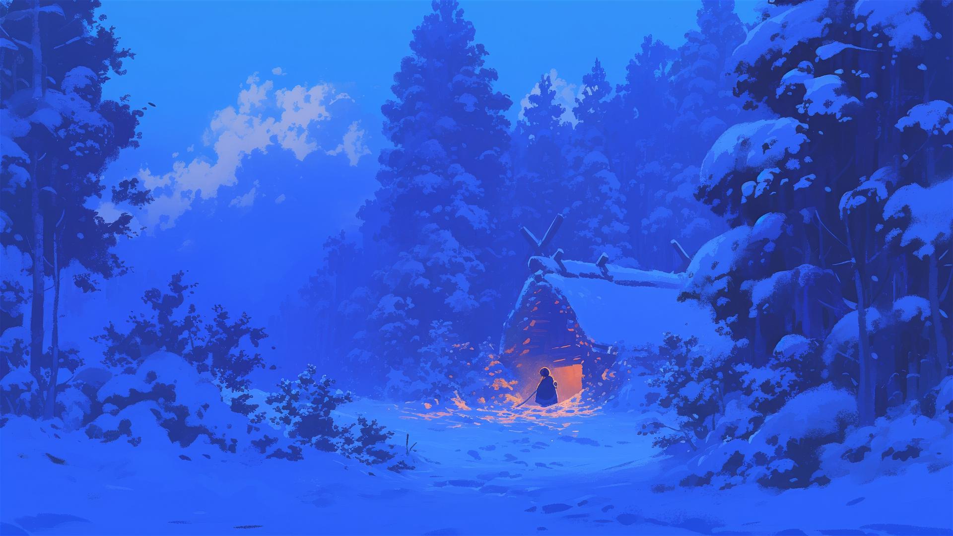 4K HD Wallpaper: somber winter setting