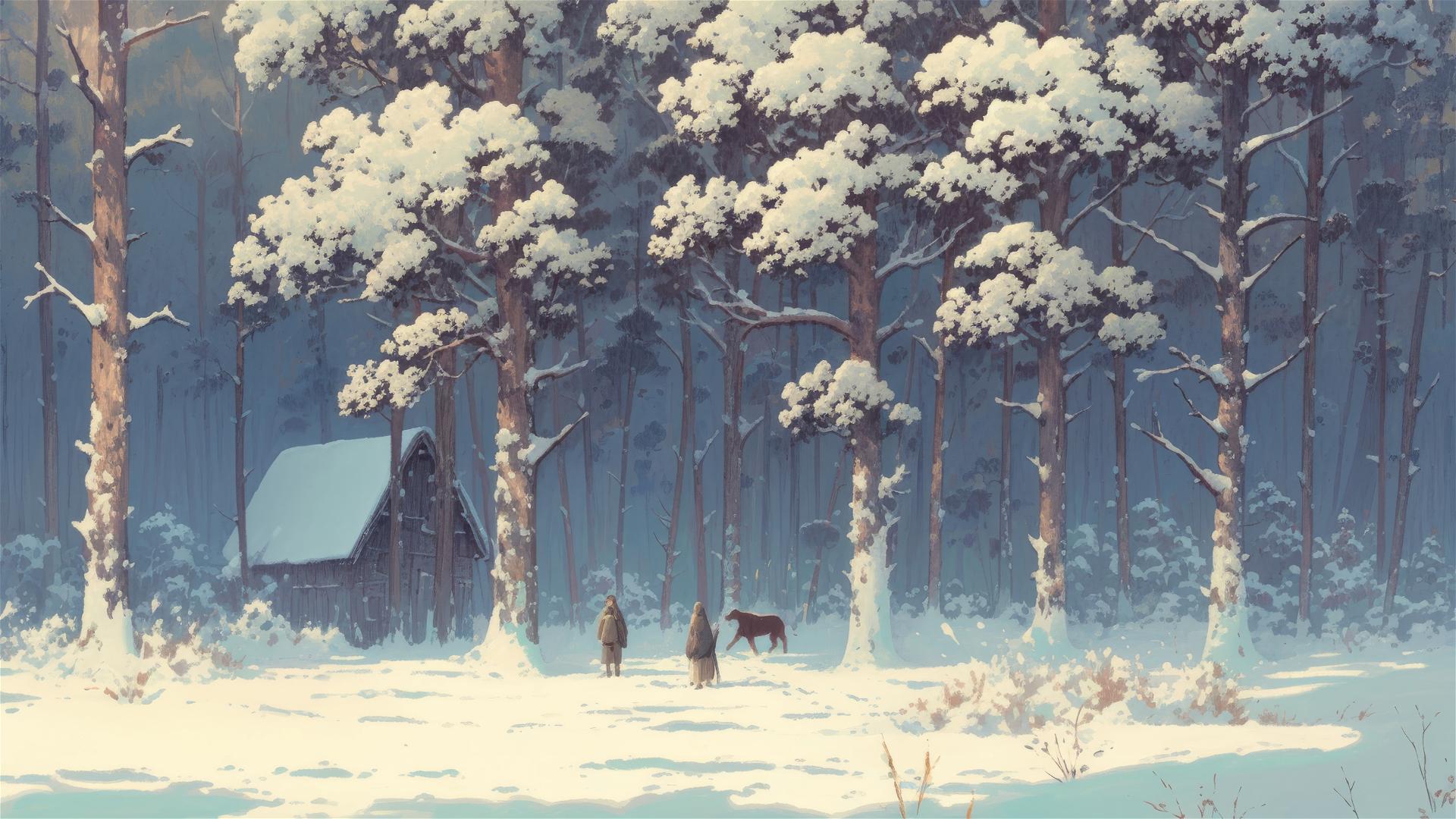 4K HD Wallpaper: somber winter setting