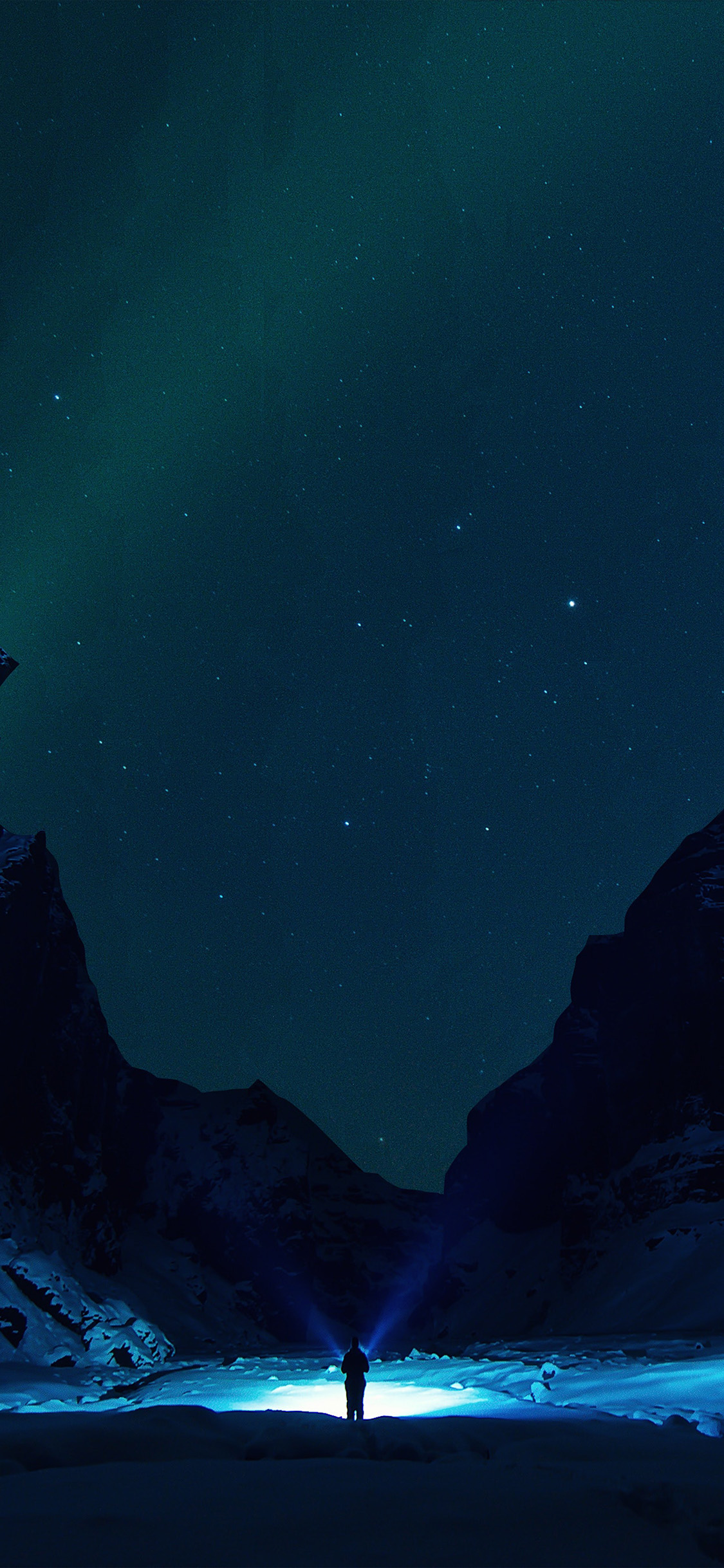 Winter Dark Night Mountain Nature Wallpaper