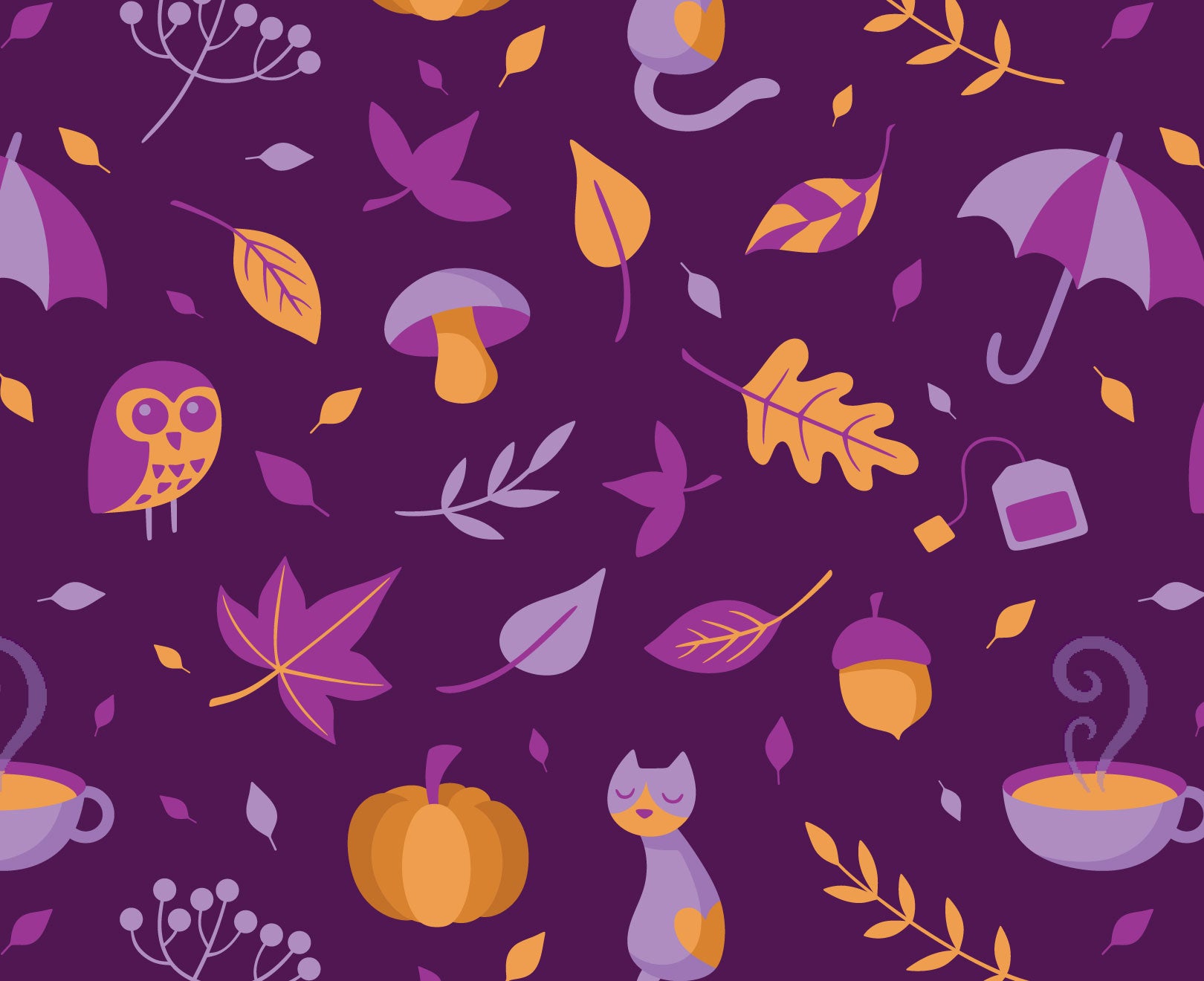 Purple Autumn Wall Mural. Little