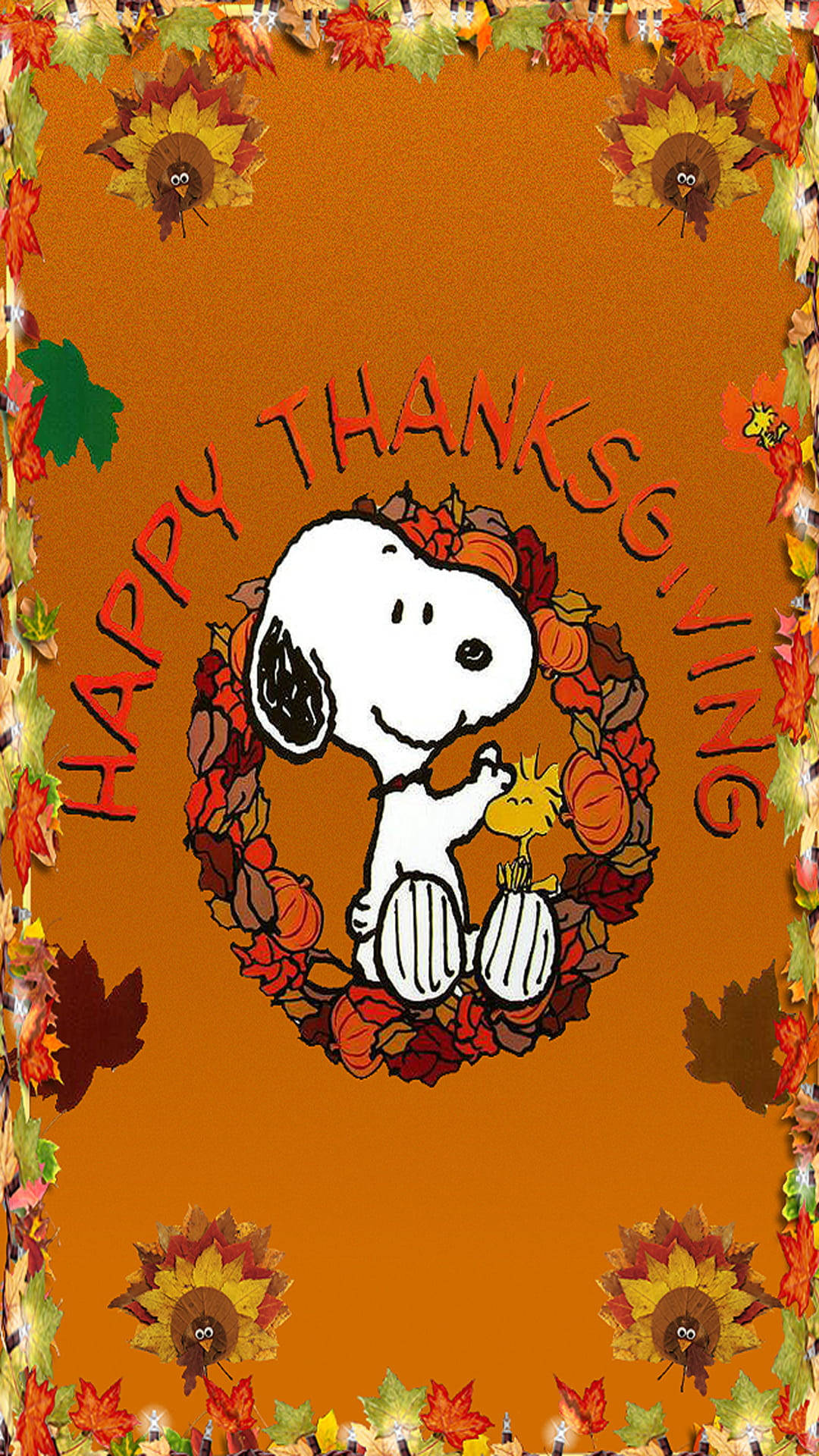 Download Snoopy Greeting Happy Thanksgiving iPhone Wallpaper
