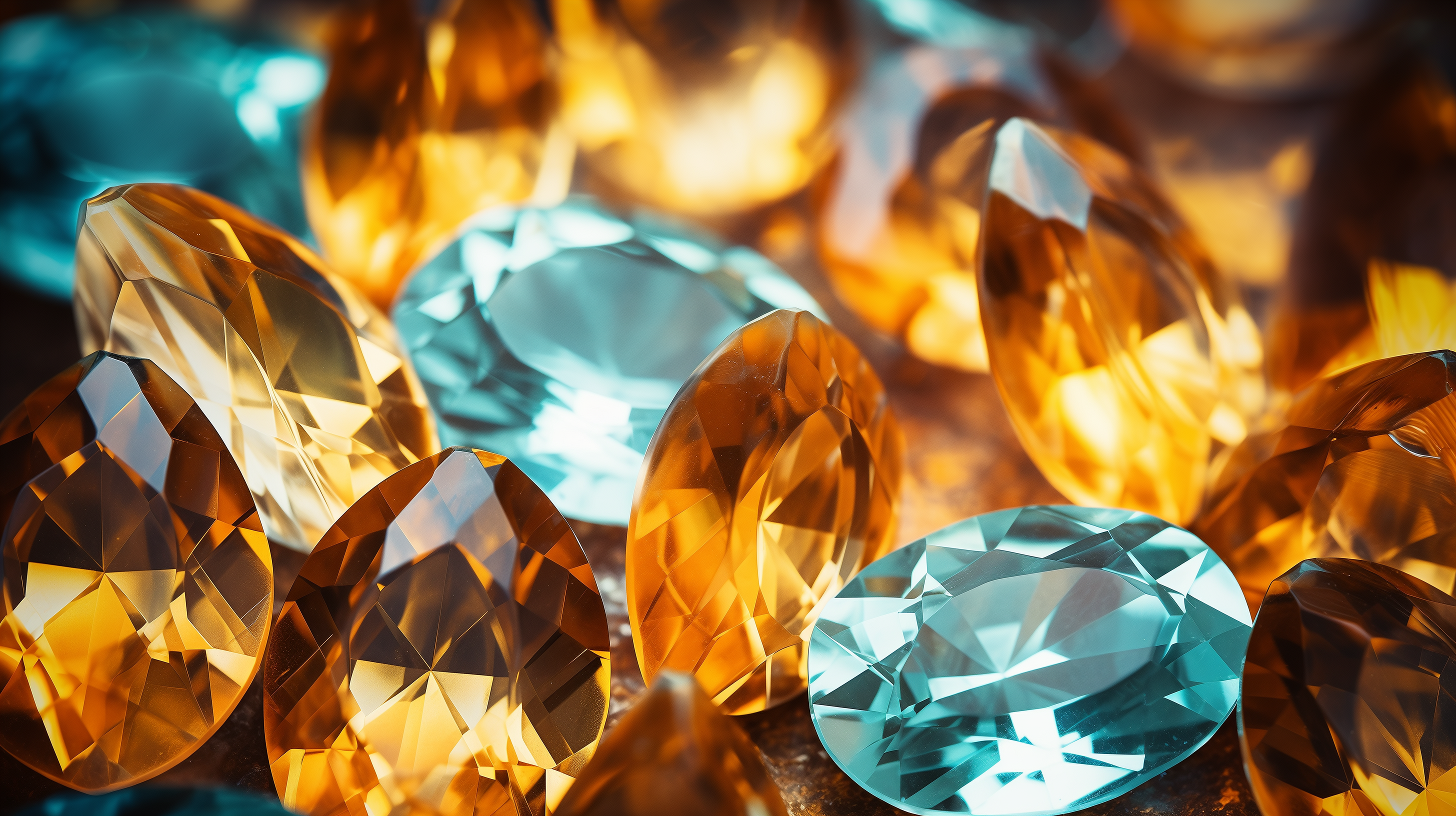 Dazzling Diamond and Topaz Gemstone HD