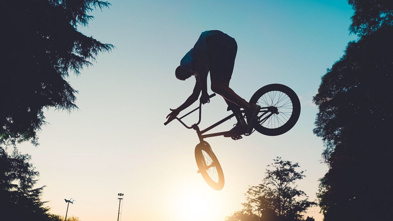 wallpaper 1366x768 bike, bmx, man