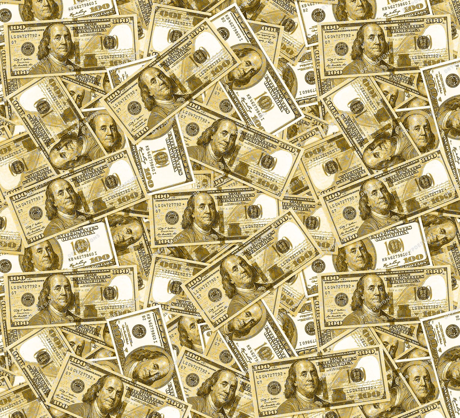 Dollar Bills Gold Money Seamless