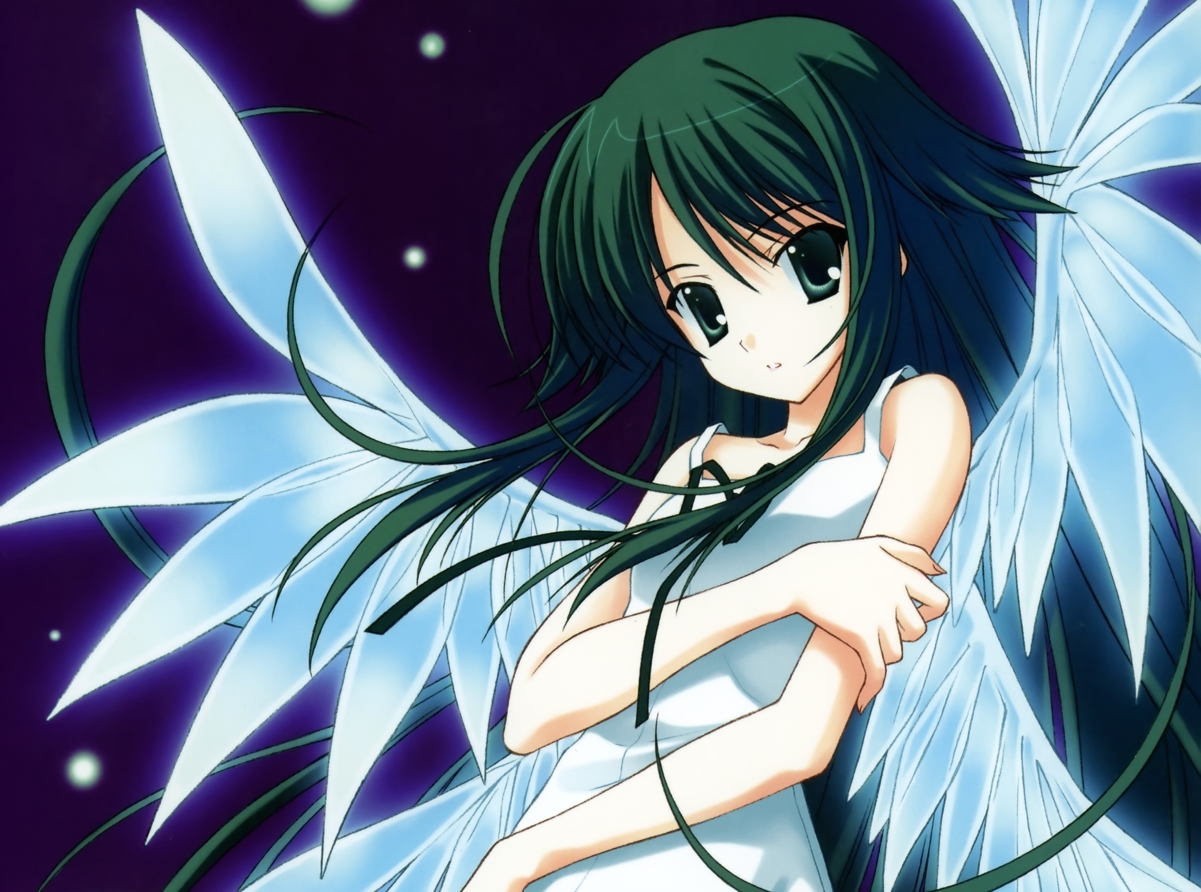 Wallpaper girl, wings, anime, art, Song