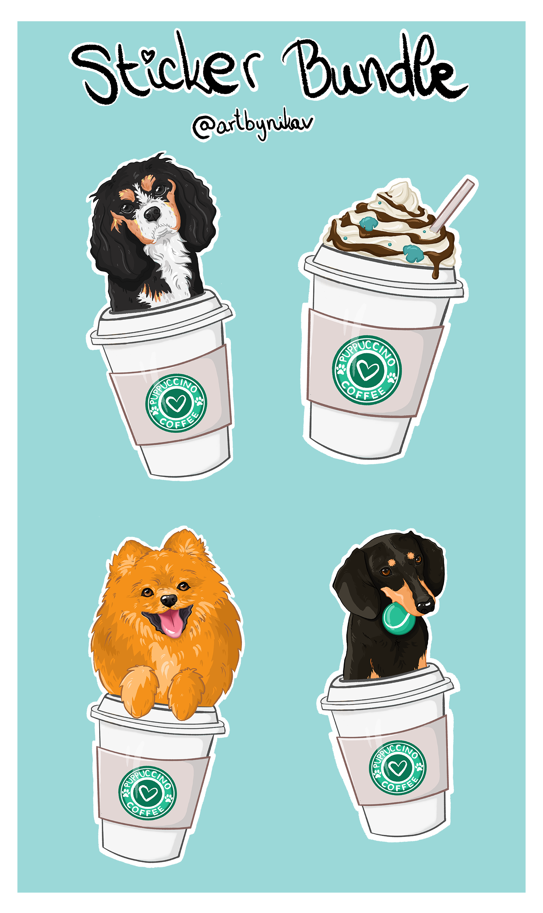 Adorable Dog Stickers Bundle