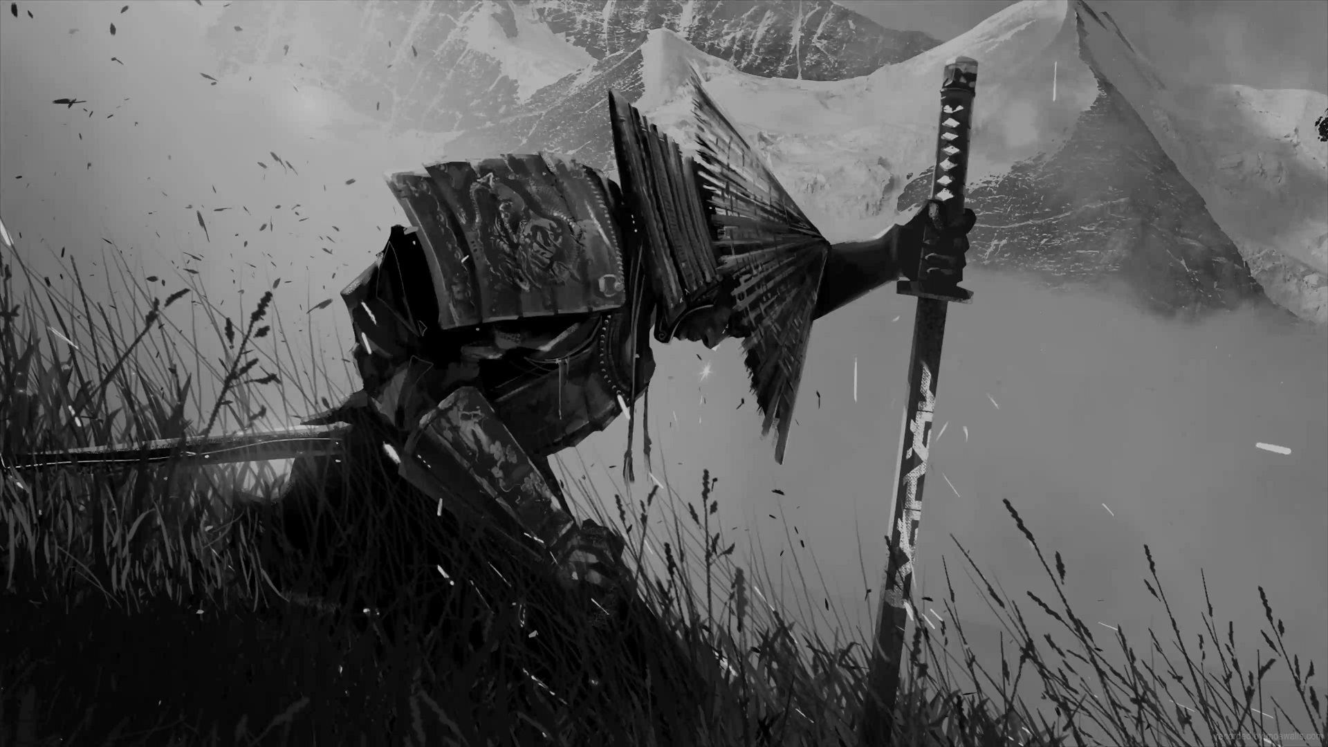 A Samurai Monochrome Live Wallpaper