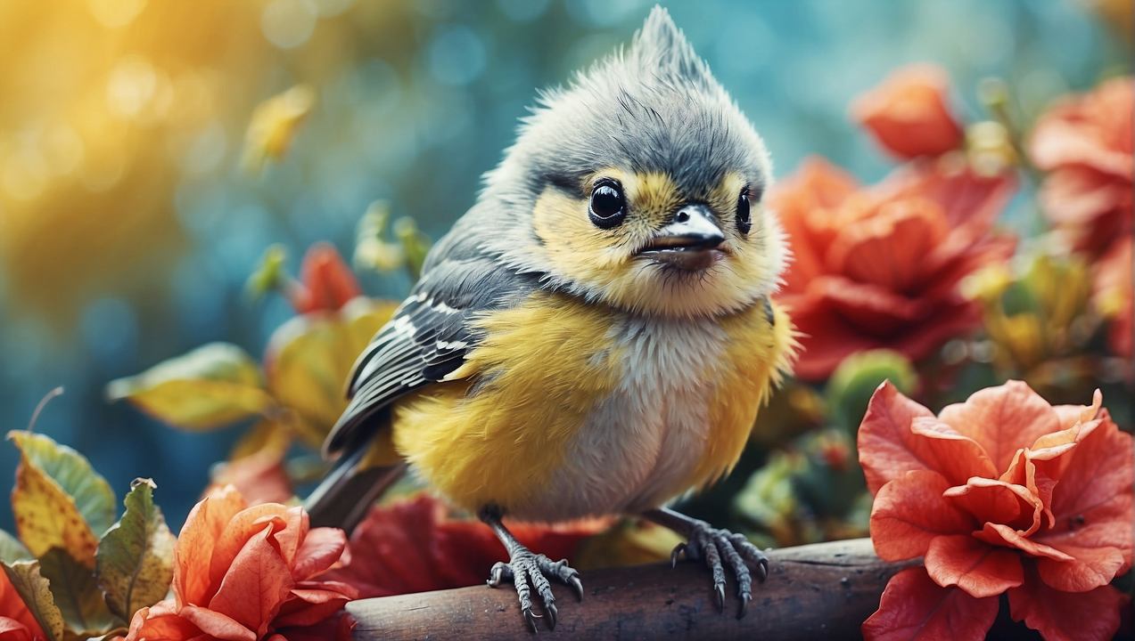 Bird Wallpaper, Blossoms