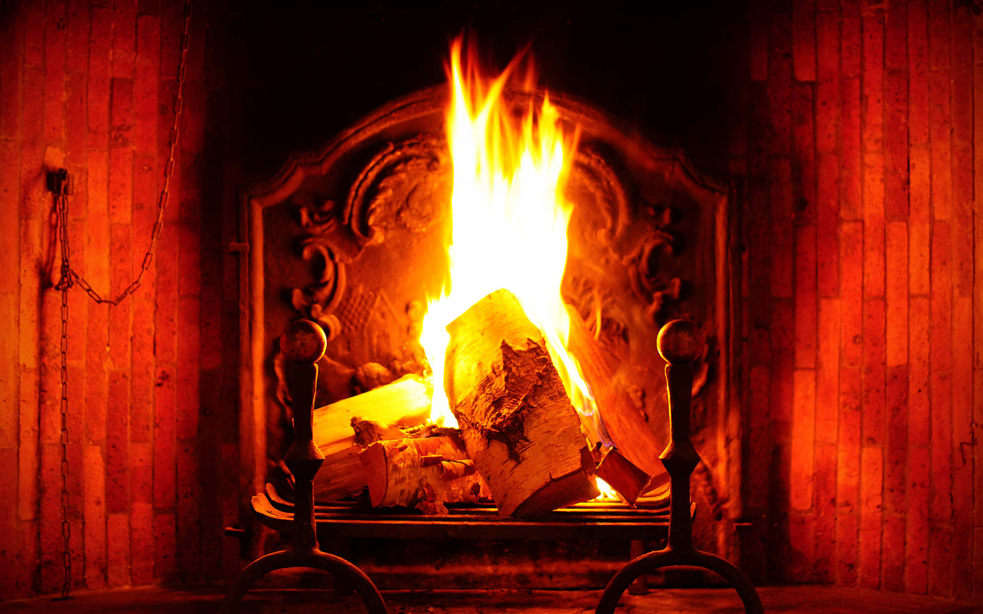 Autumn Fireplace Wallpaper